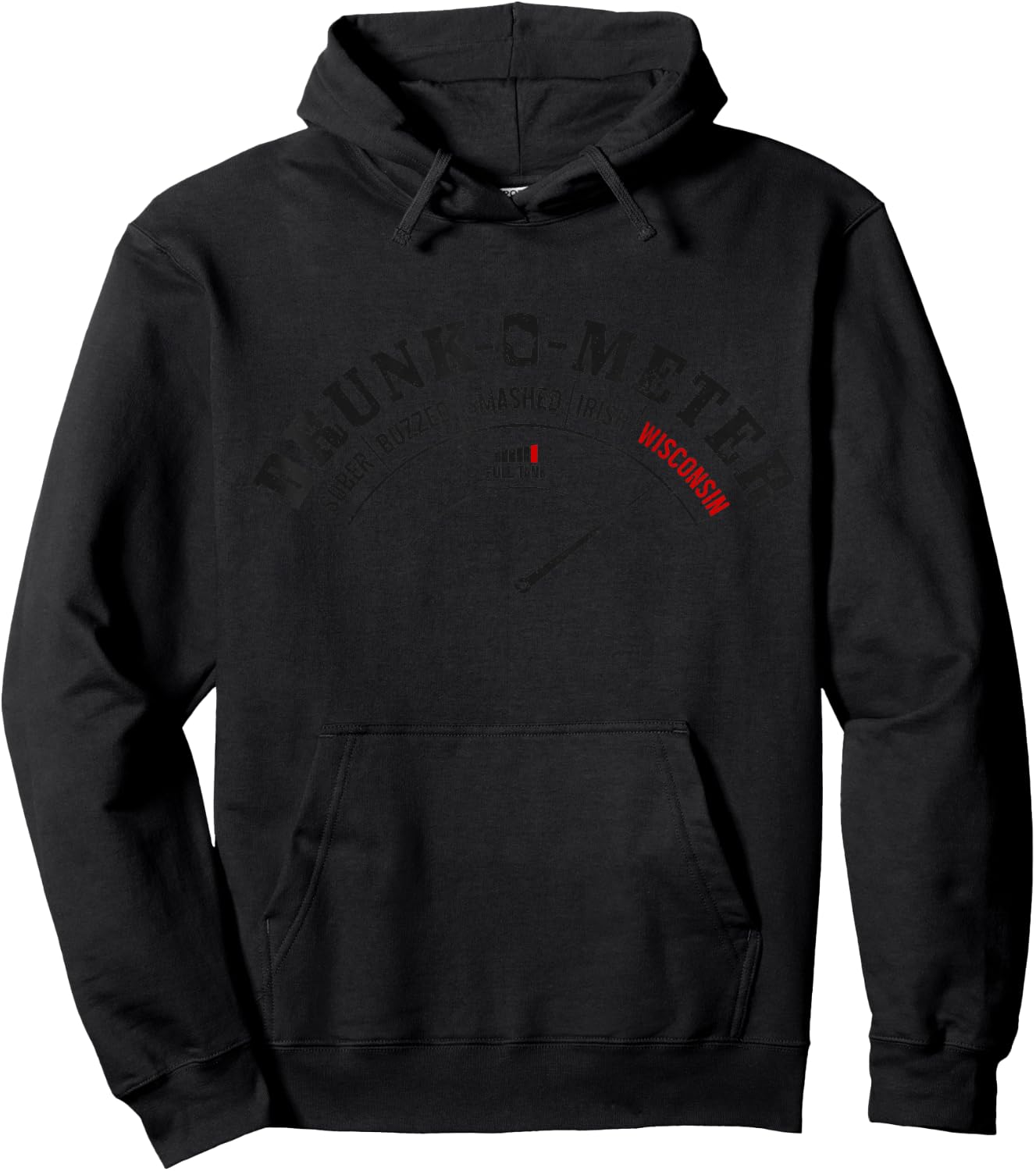 Wisconsin Drunk-O-Meter Funny Drinking Party Pride Hoodie - Hoodie | Black