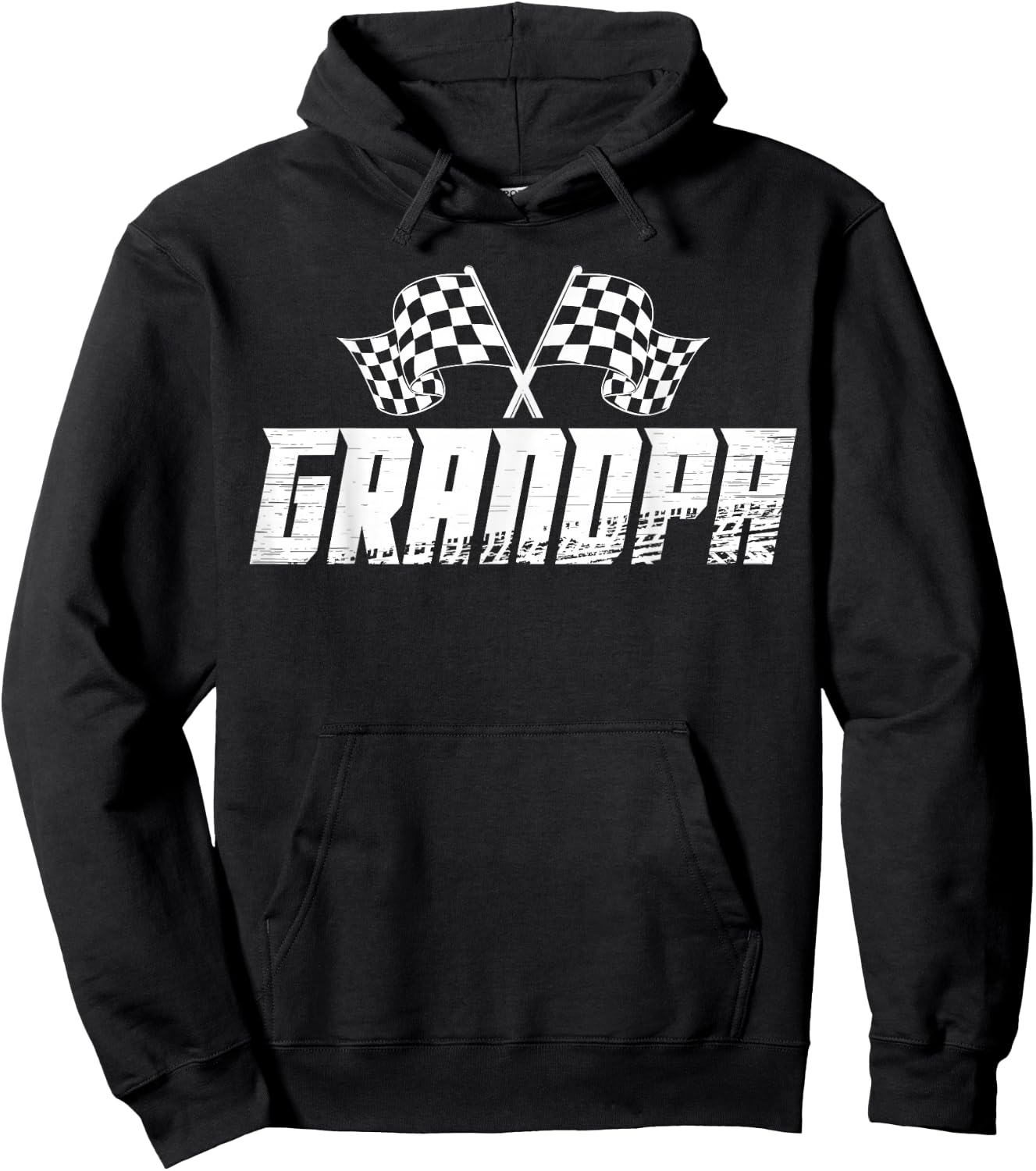 Grandpa Pit Crew Family Racing Birthday Race Car Hoodie - Hoodie | Black