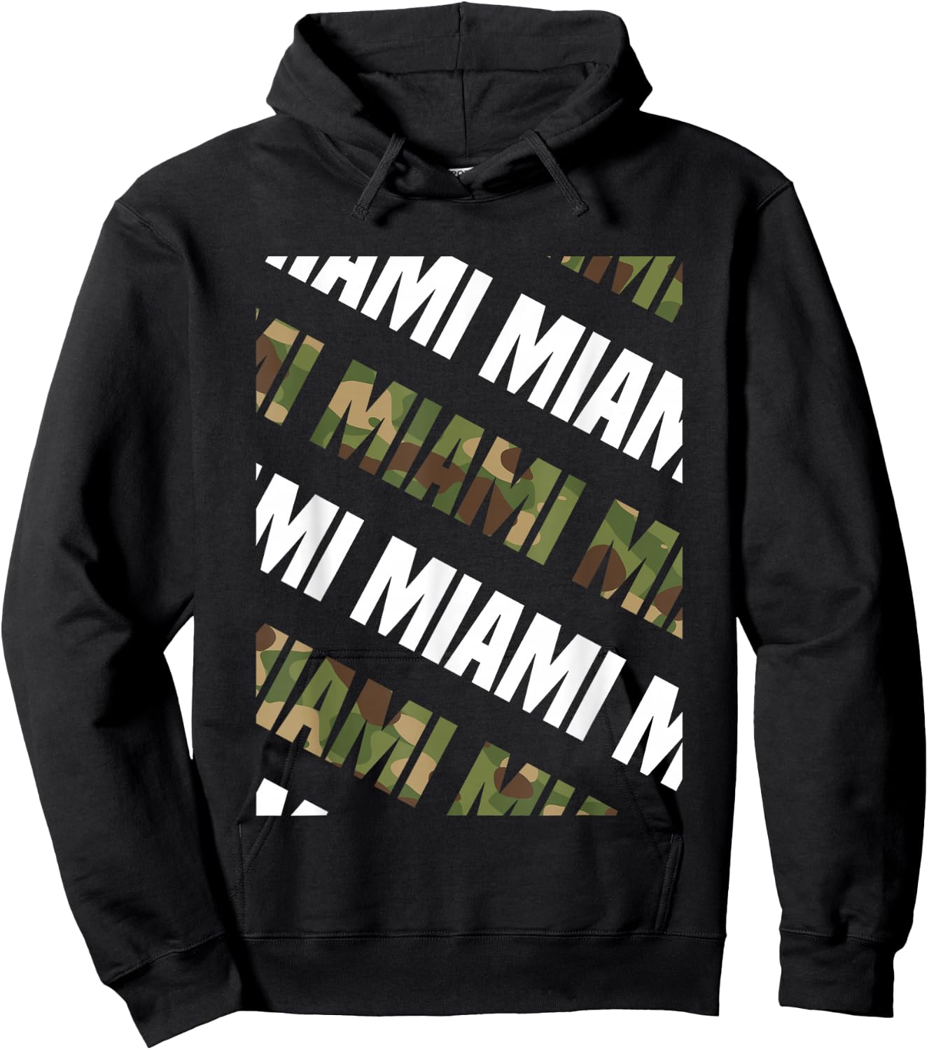 Miami Camo Pattern Green Camouflage Hoodie - Hoodie | Black