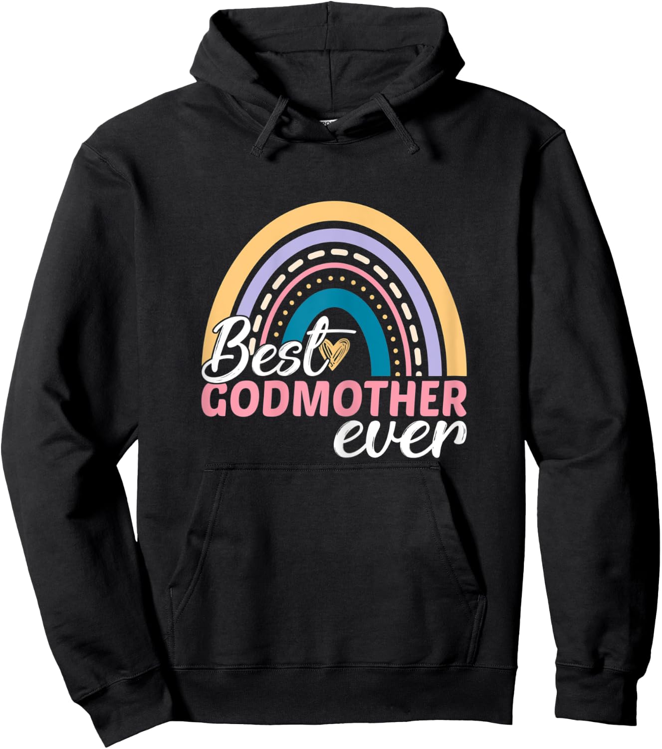 Godmother Mother's Day Matching Best Godmother Ever Rainbow Hoodie - Hoodie | Black