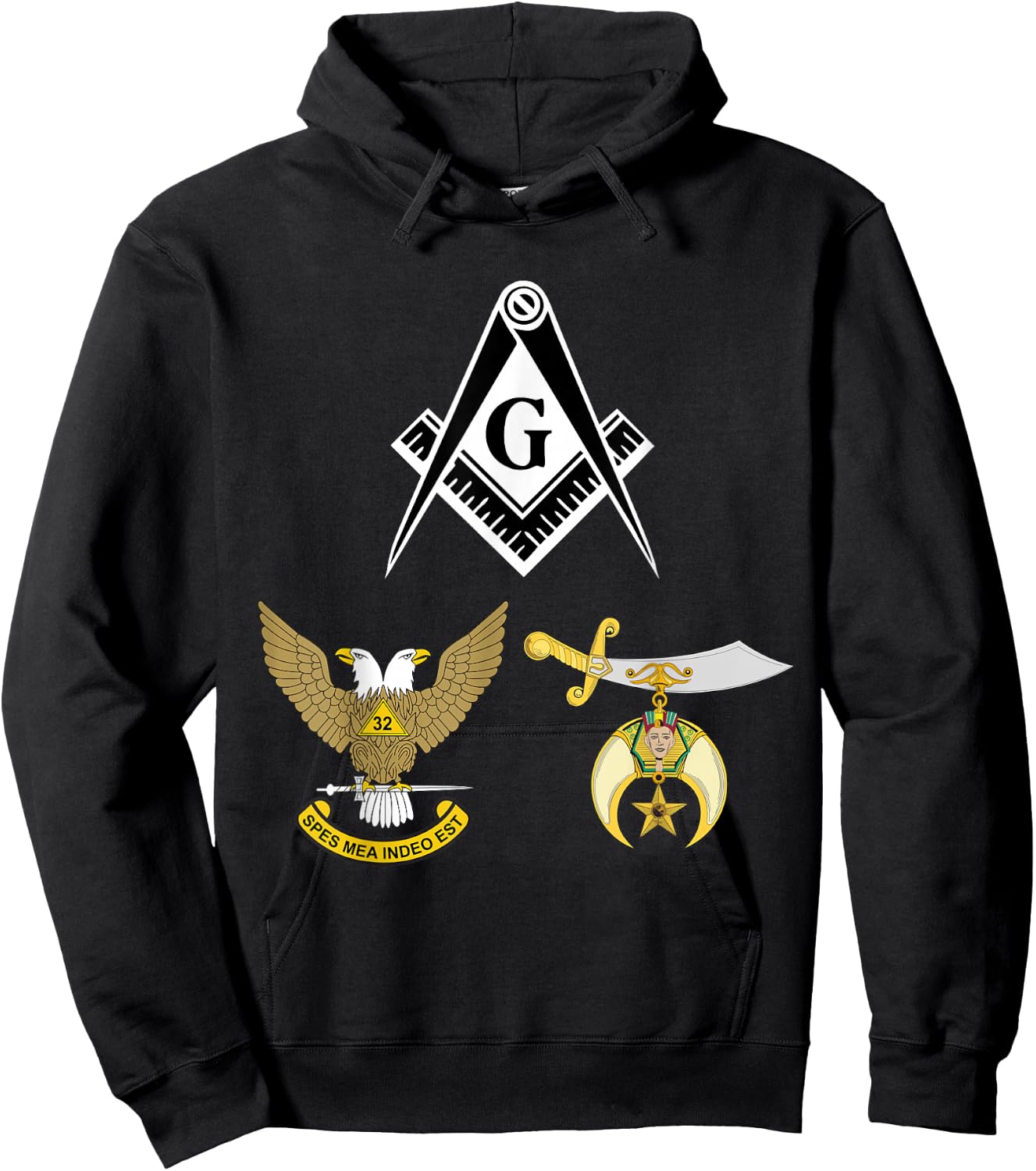 Master Mason 32nd Degree Shrine AASR Noble Masonic WU Black Hoodie - Hoodie | Black