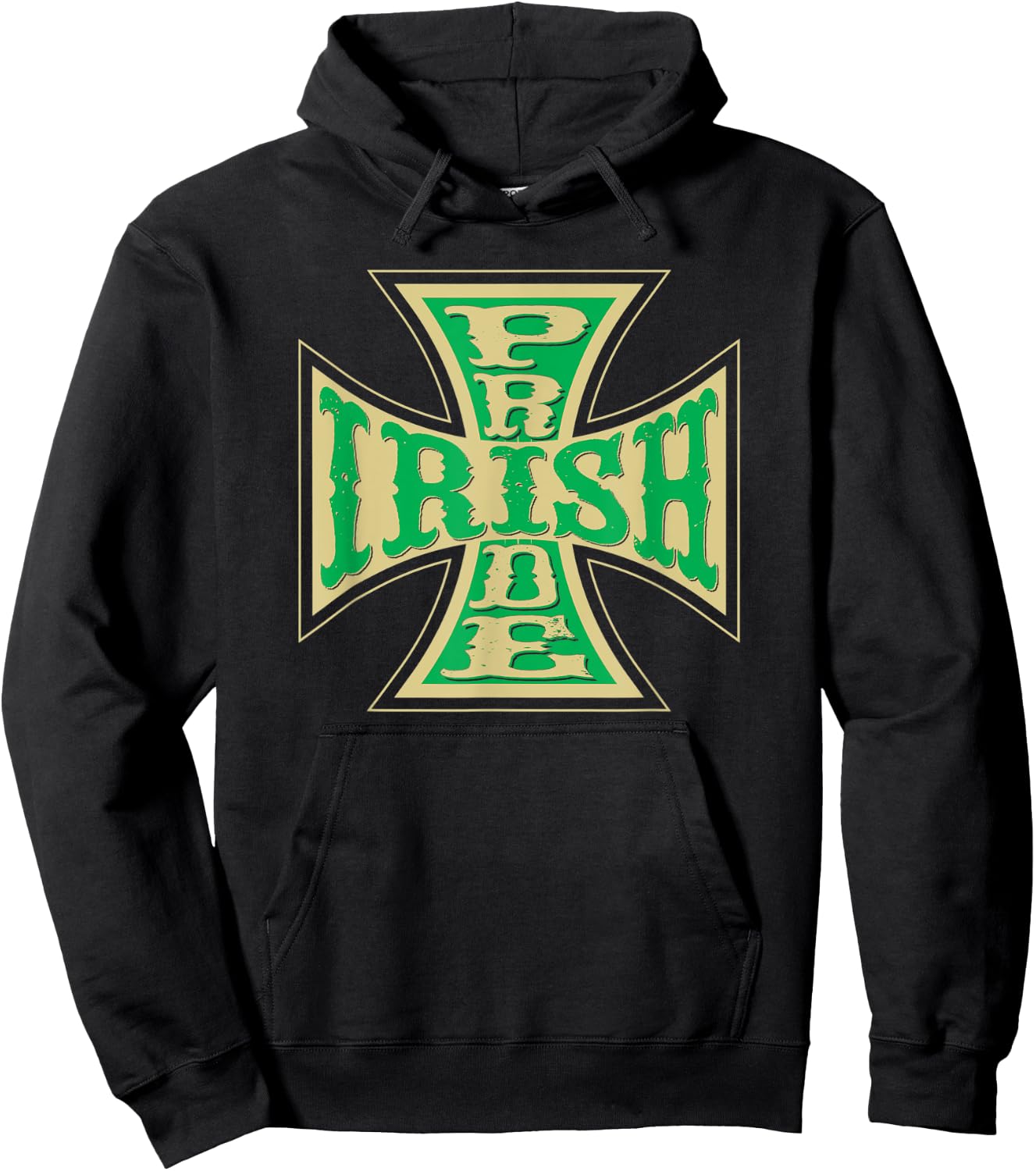 Irish Pride Biker style Irish Pride Cross Hoodie - Hoodie | Black