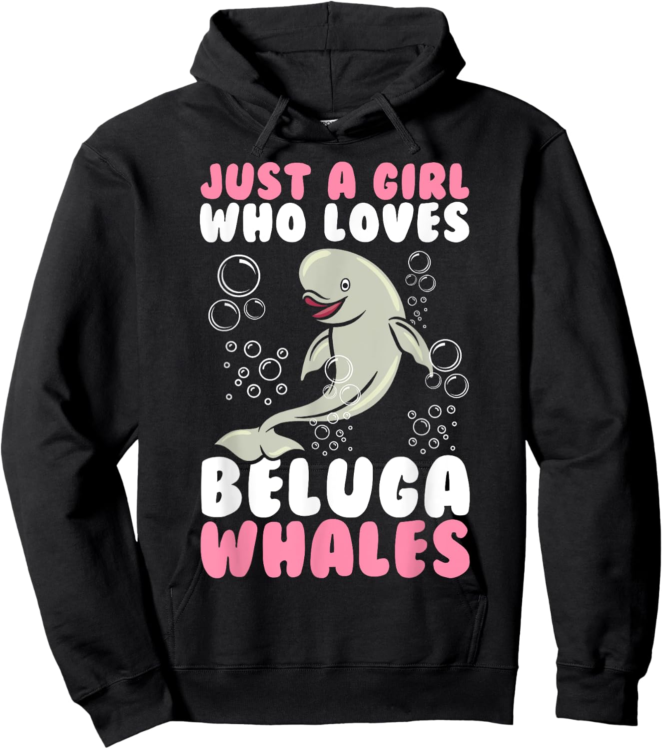 Beluga Whale Art Girls Kids Beluga Whale Lover Hoodie - Hoodie | Black