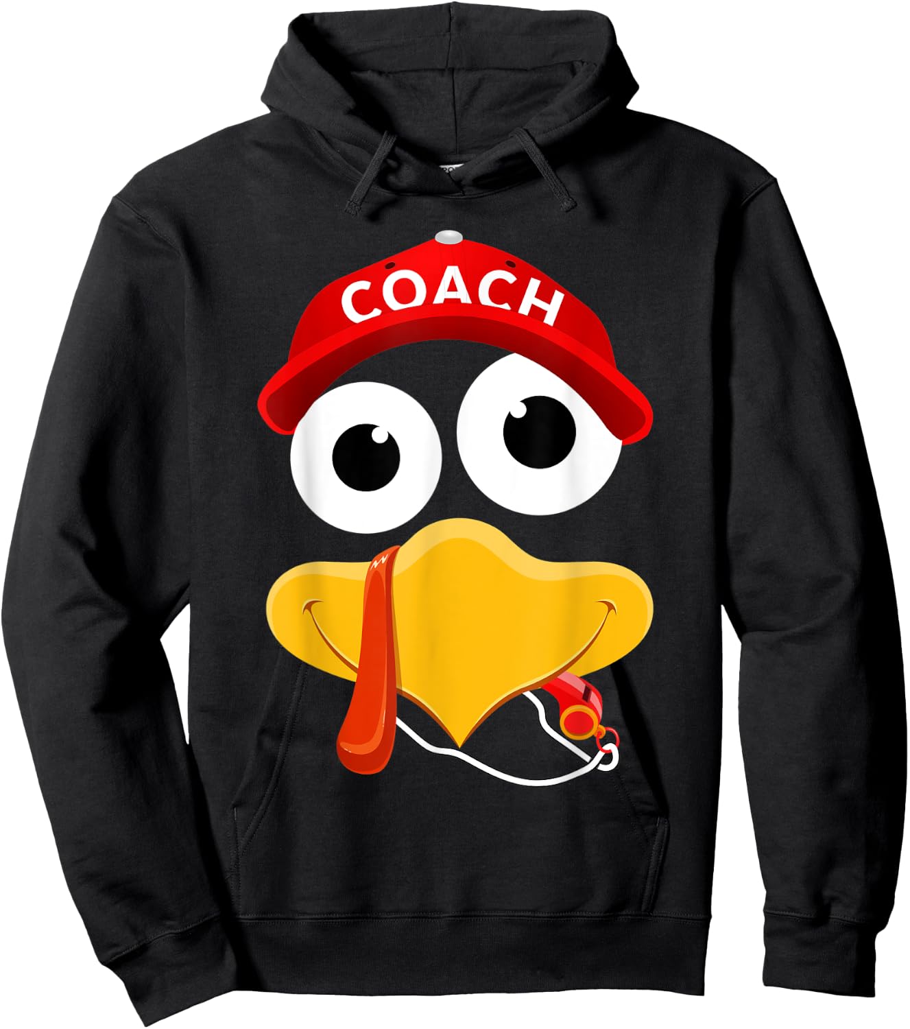 Thanksgiving Turkey Baseball Coach Funny Boys Kids Teen Dads Hoodie - Hoodie | Black