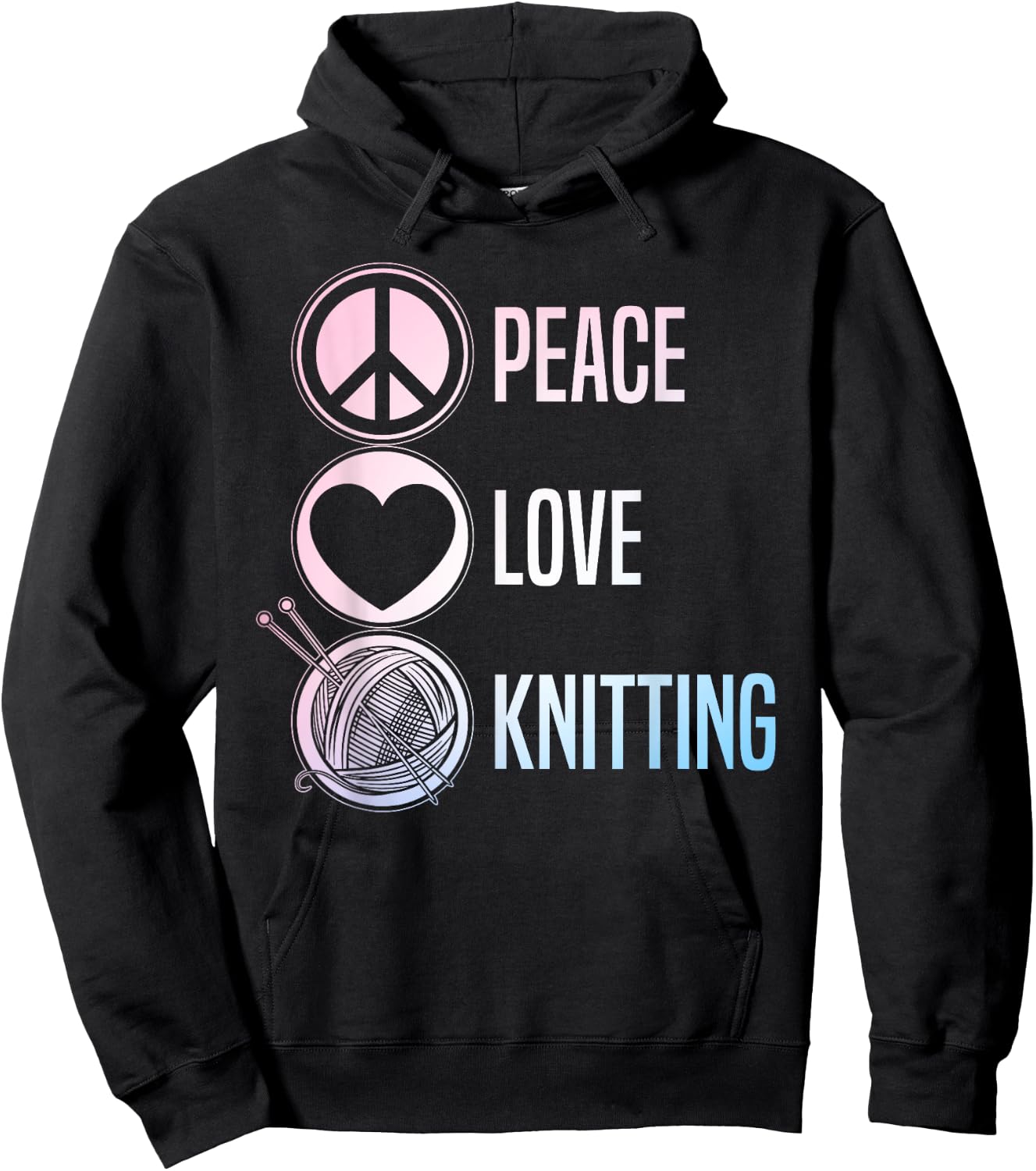 Funny Knitting Art Men Knit Yarn Lover Knitter Hoodie - Hoodie | Black