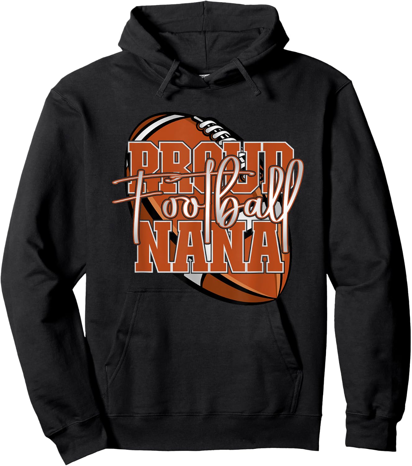 Proud Football Nana Family Matching Hoodie - Hoodie | Black