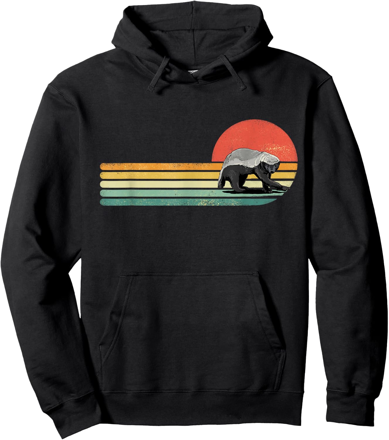 Honey Badger Shirt Retro Style Wild Animal Lover Zookeeper Hoodie - Hoodie | Black