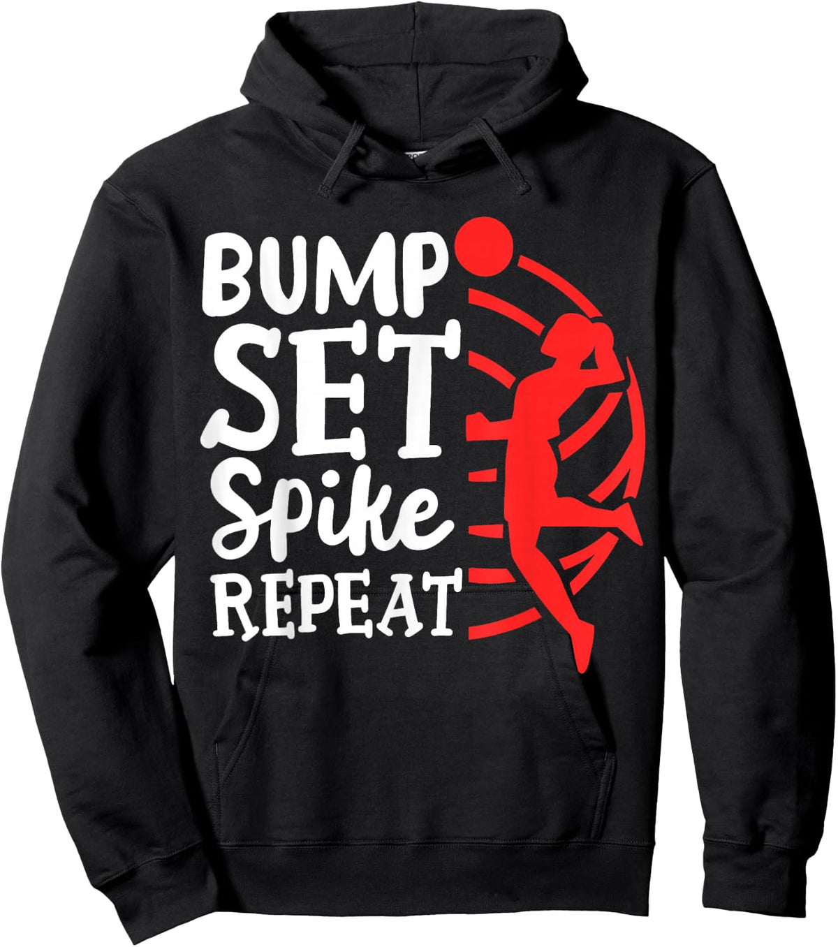 Volleyball Bump Set Spike Repeat Hoodie - Hoodie | Black