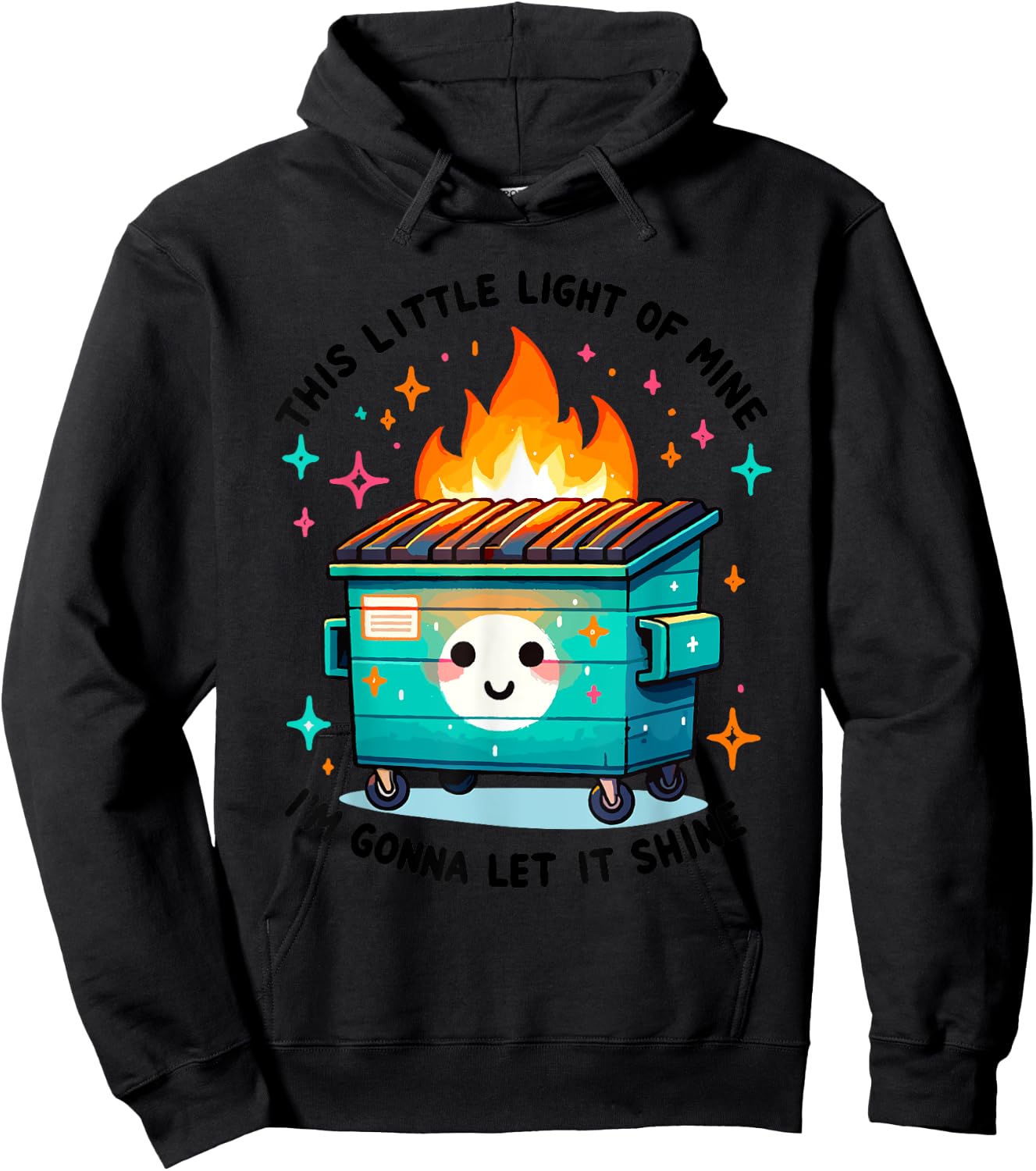 Dumpster Fire Light I'm Gonna Let It Shine Halloween Hoodie - Hoodie | Black