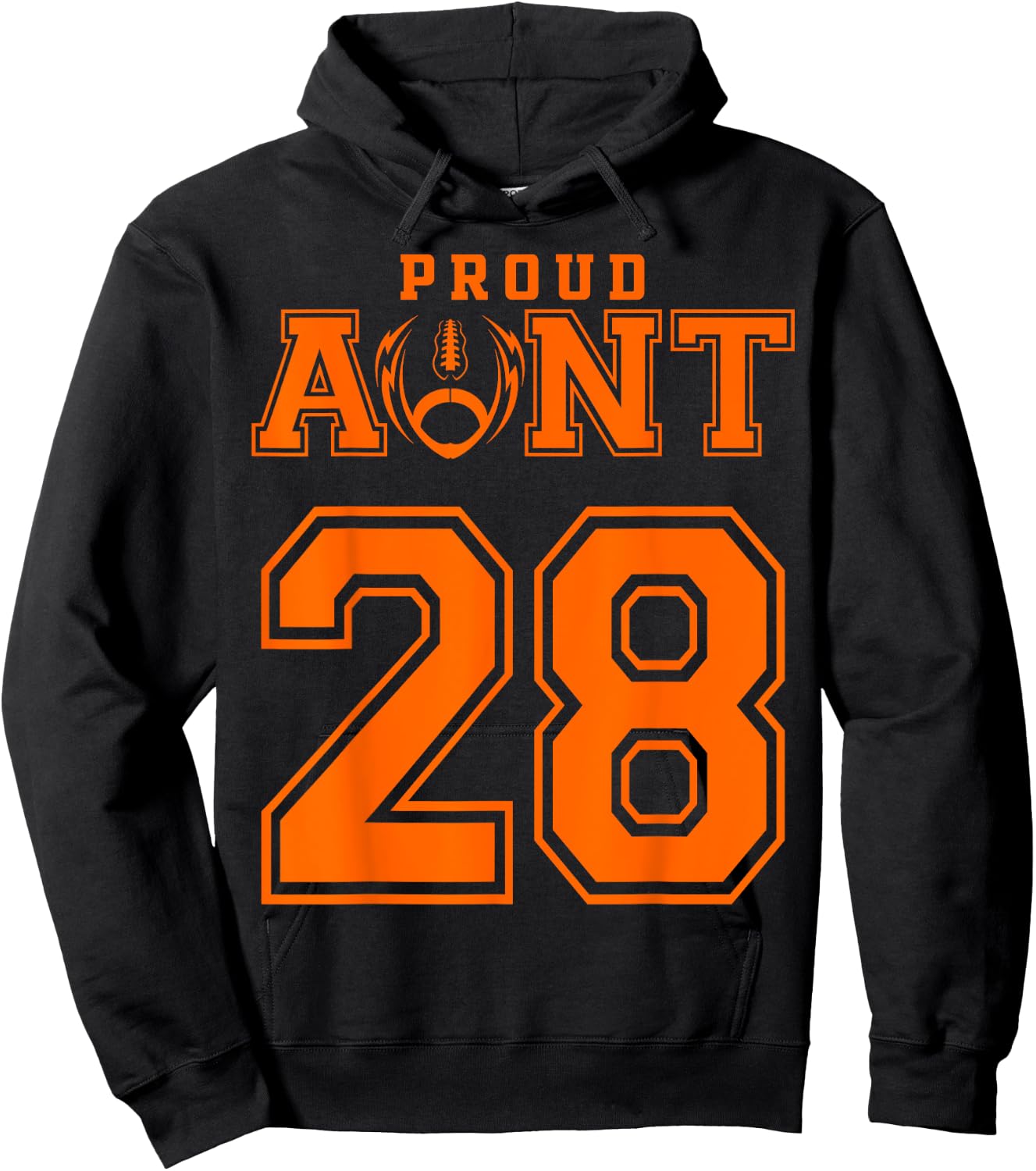 Custom Proud Football Aunt Number 28 OR Hoodie - Hoodie | Black