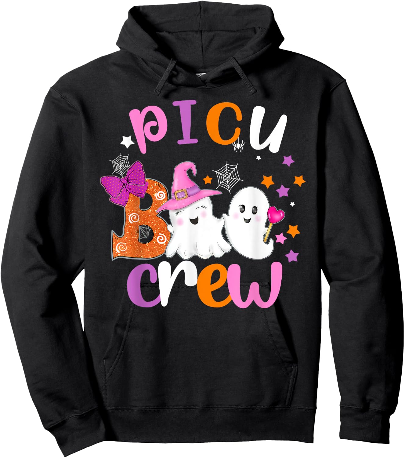PICU Boo Crew Halloween matching shirts for PICU nurses Hoodie - Hoodie | Black
