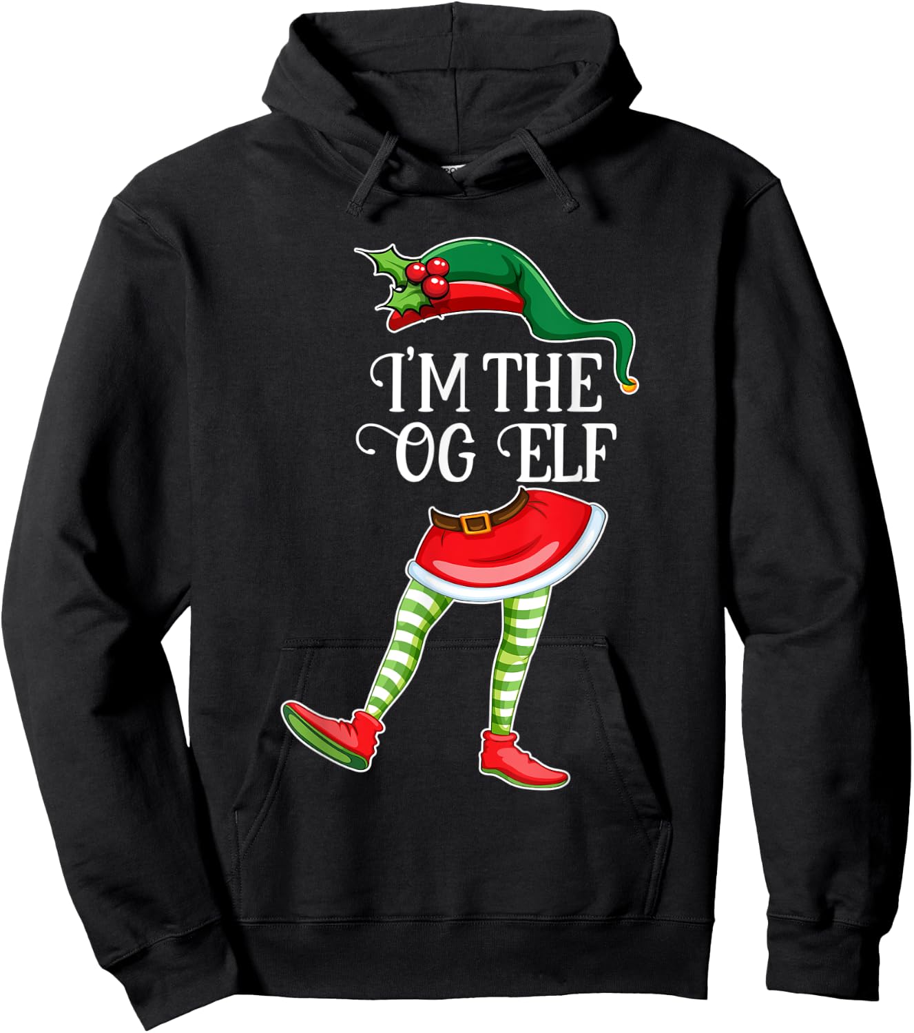 I'm the OG Elf Christmas Matching Family Group Gift Hoodie - Hoodie | Black