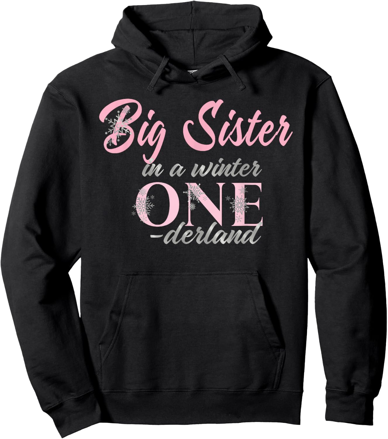 Big Sister Of The Birthday for Girl Winter Onederland 1st Hoodie - Hoodie | Black