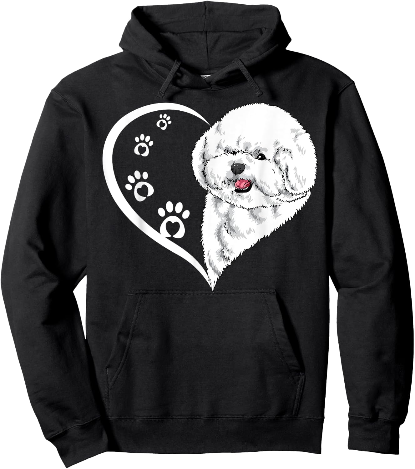 Bichon Frise Shirts Girls Heart Cute Bichon Frise Hoodie - Hoodie | Black