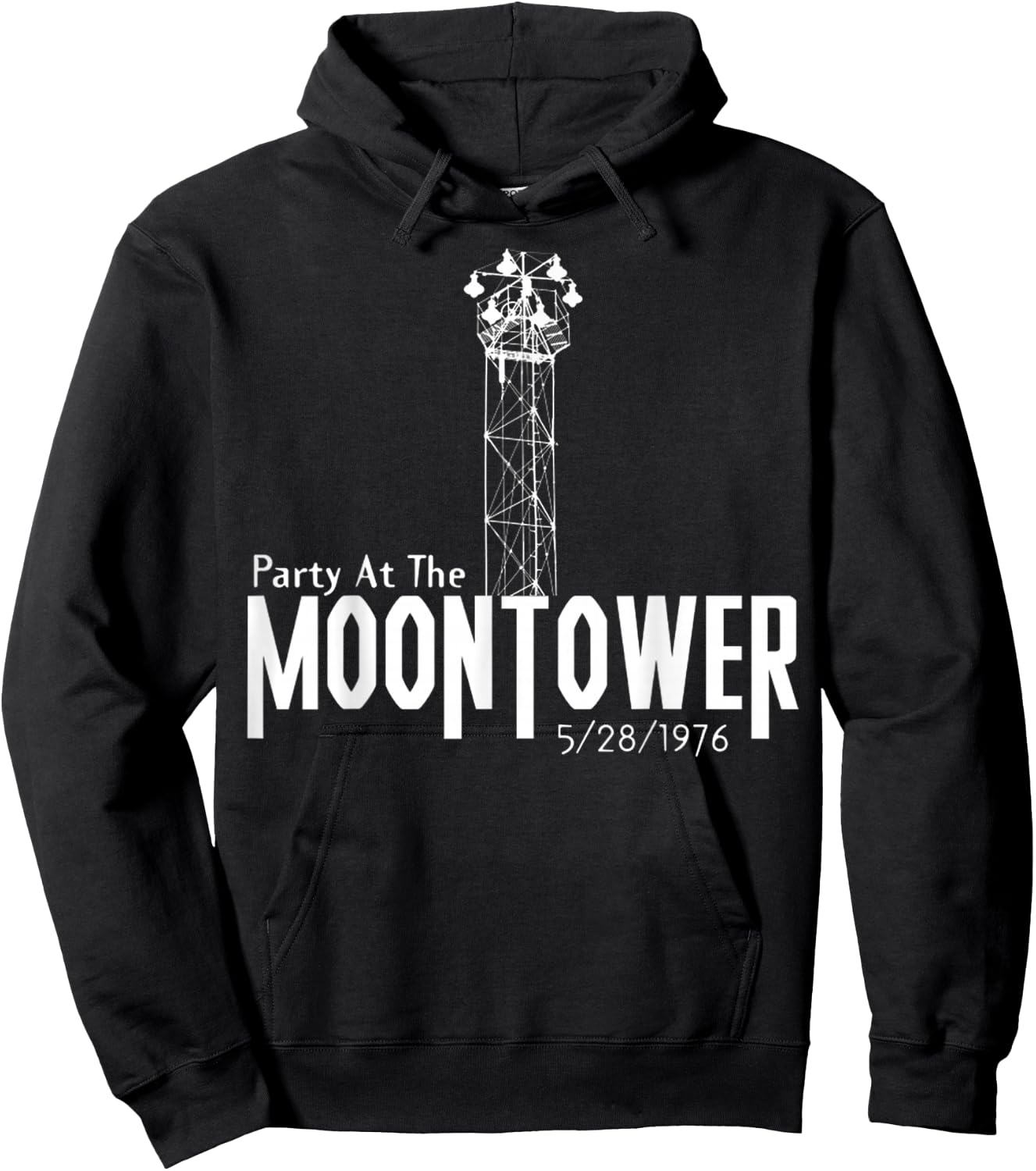 Party At The Moon Tower Funny Cool Vintage Party Classic 90s Hoodie - Hoodie | Black