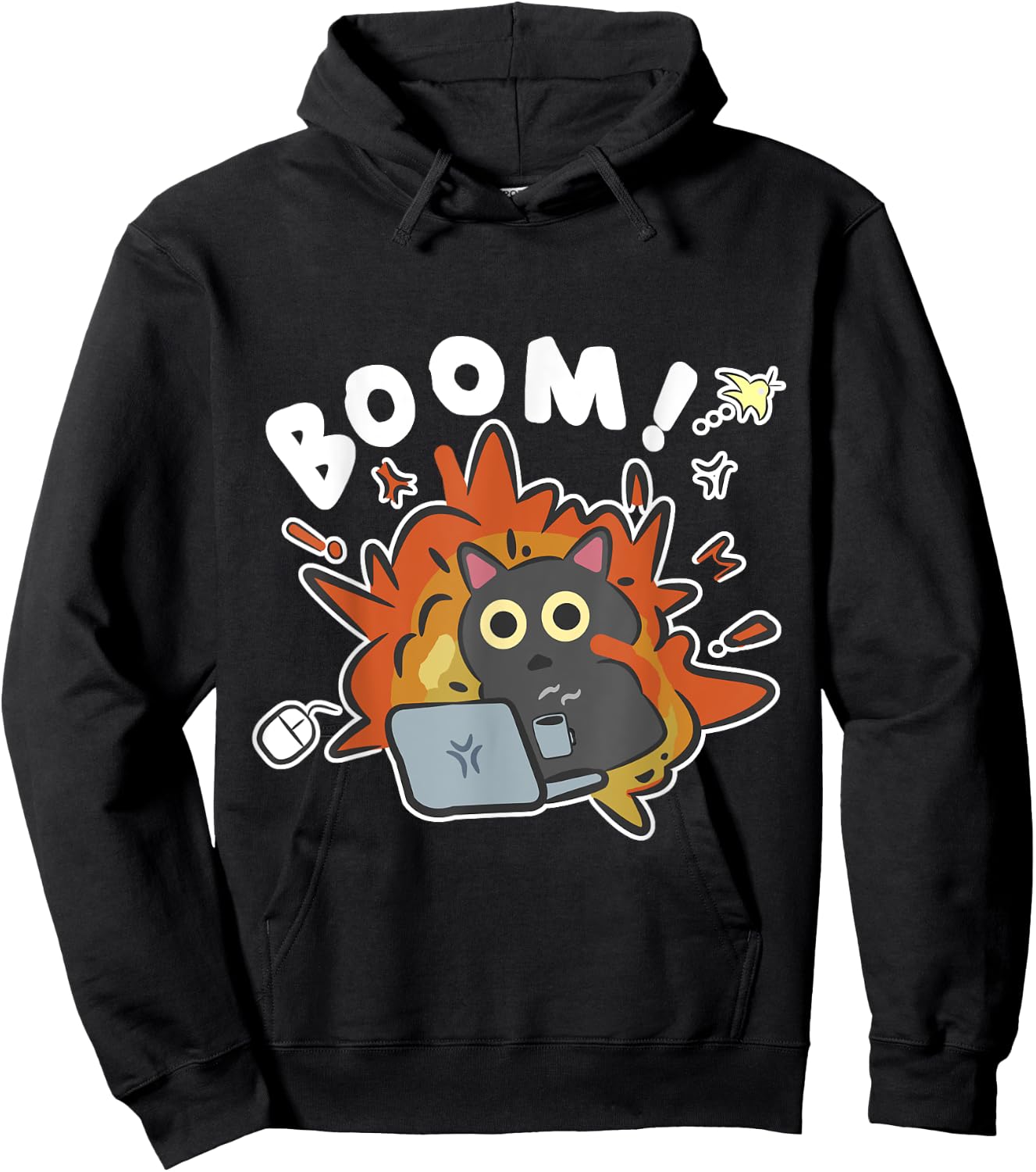 Nerd Geek Men's Women's Cat Cat Summer Fashion Anime Animals Hoodie - Hoodie | Black