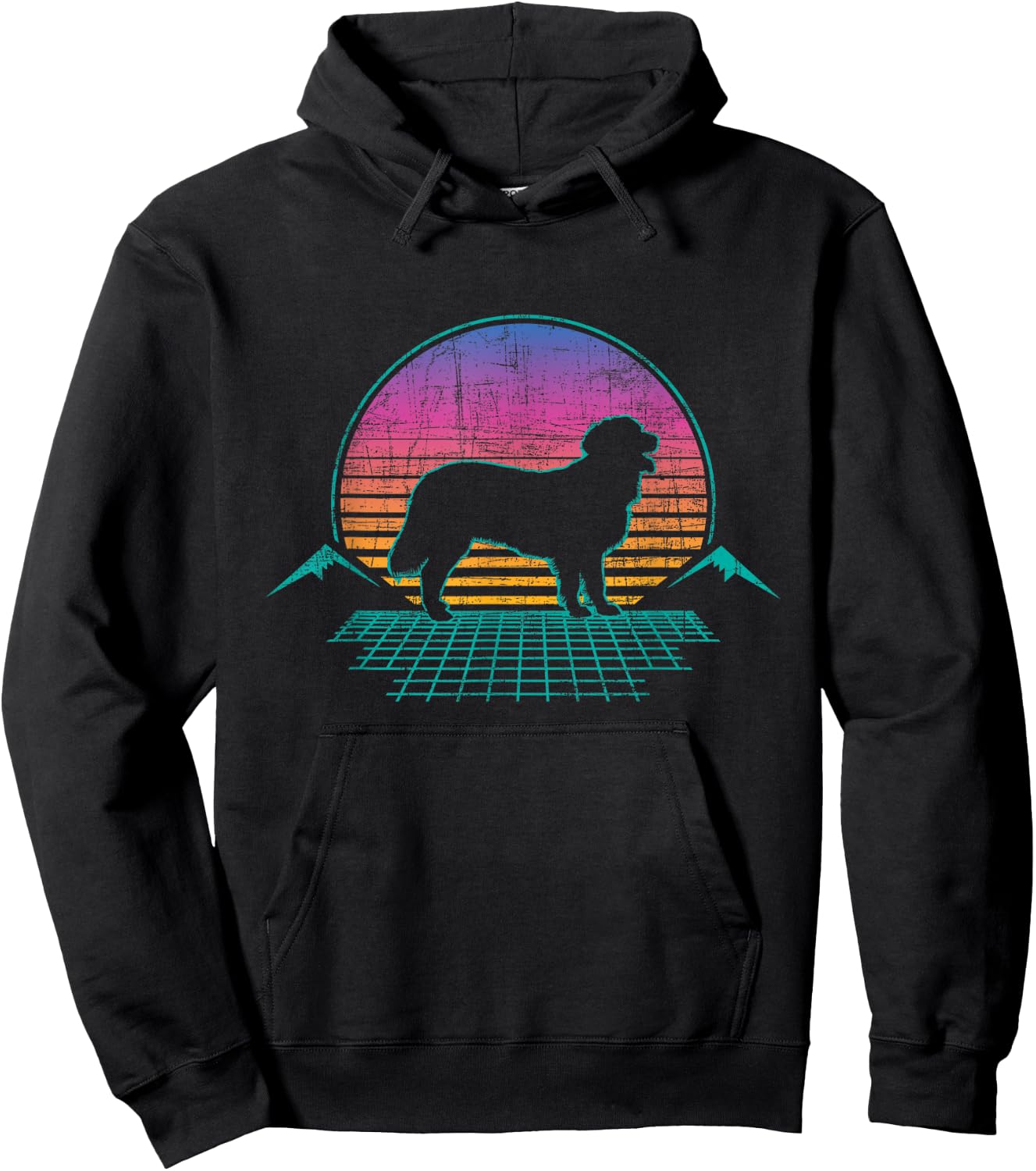 Retro Vaporwave Golden Retriever - Puppy Trainer Dog Lover Hoodie - Hoodie | Black