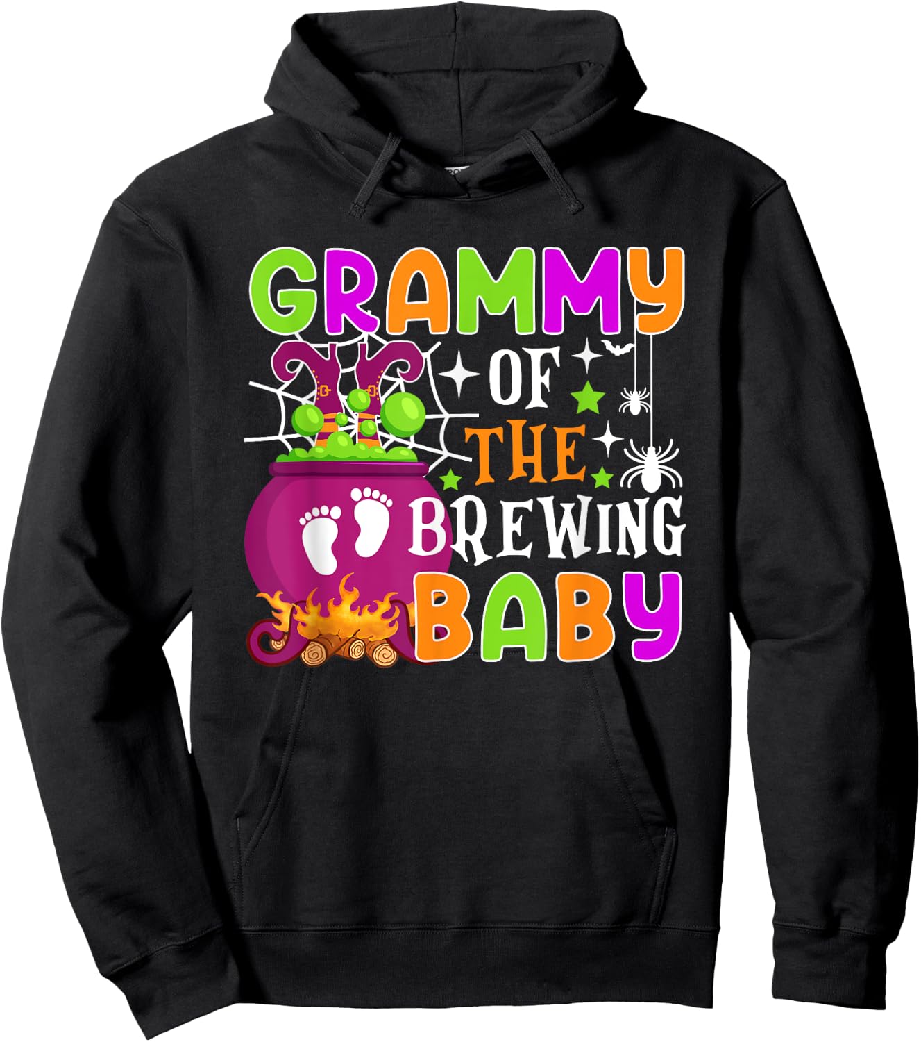 Grammy of Brewing Baby Halloween Theme Baby Shower Spooky Hoodie - Hoodie | Black