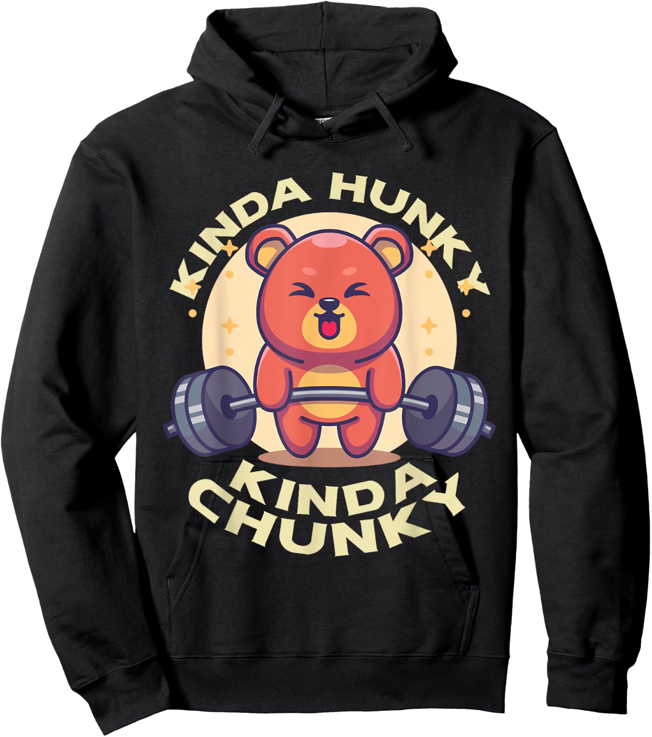 Funny Kinda Chunky Kinda Hunky Bodybuilding Gym Powerlifting Hoodie - Hoodie | Black
