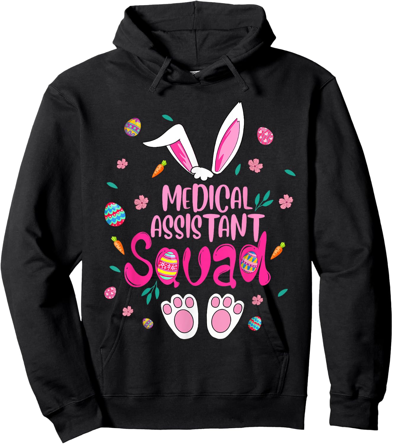 Medical Assistant Squad Easter Bunny Costume Eggs Hunt Hoodie - Hoodie | Black