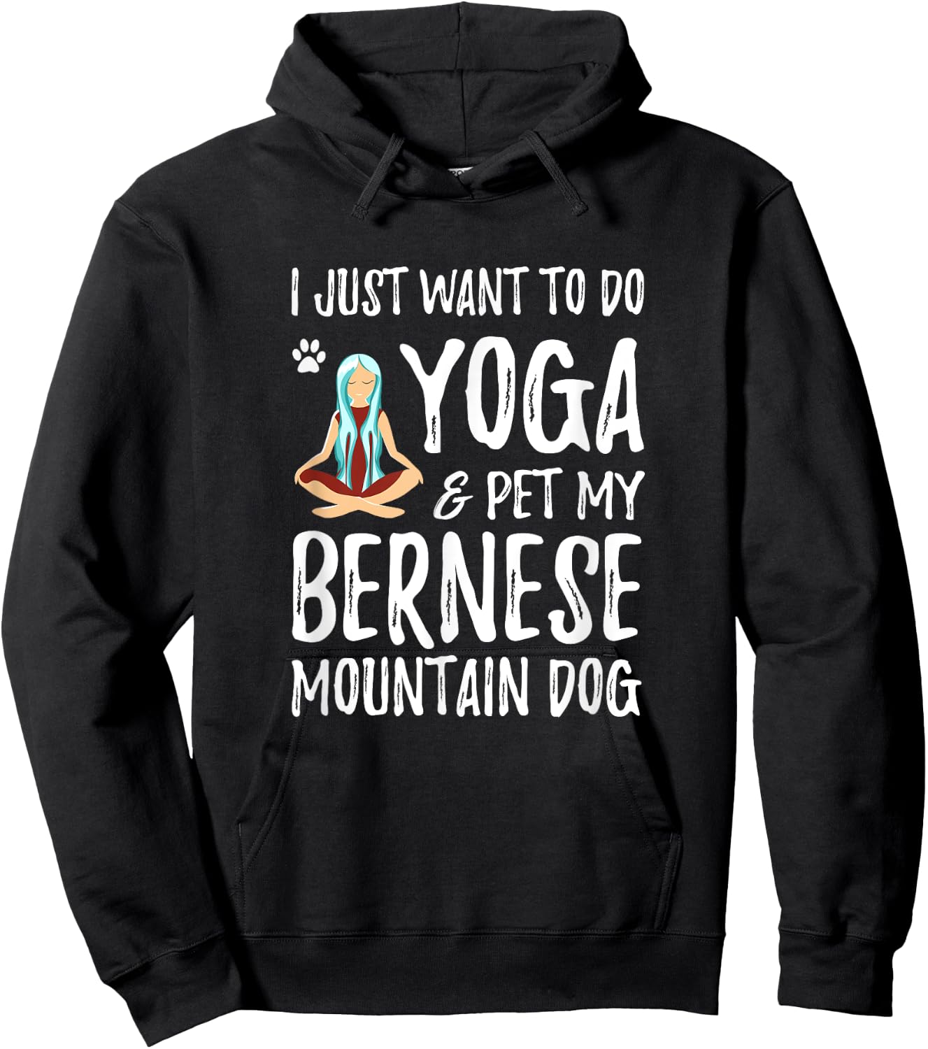 Yoga Bernese Mountain Dog as Dog Mom Gift Hoodie - Hoodie | Black