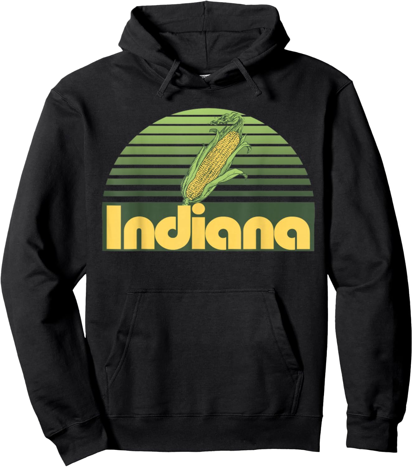 Vintage Indiana State Indiana Home Borned Raised Hoodie - Hoodie | Black
