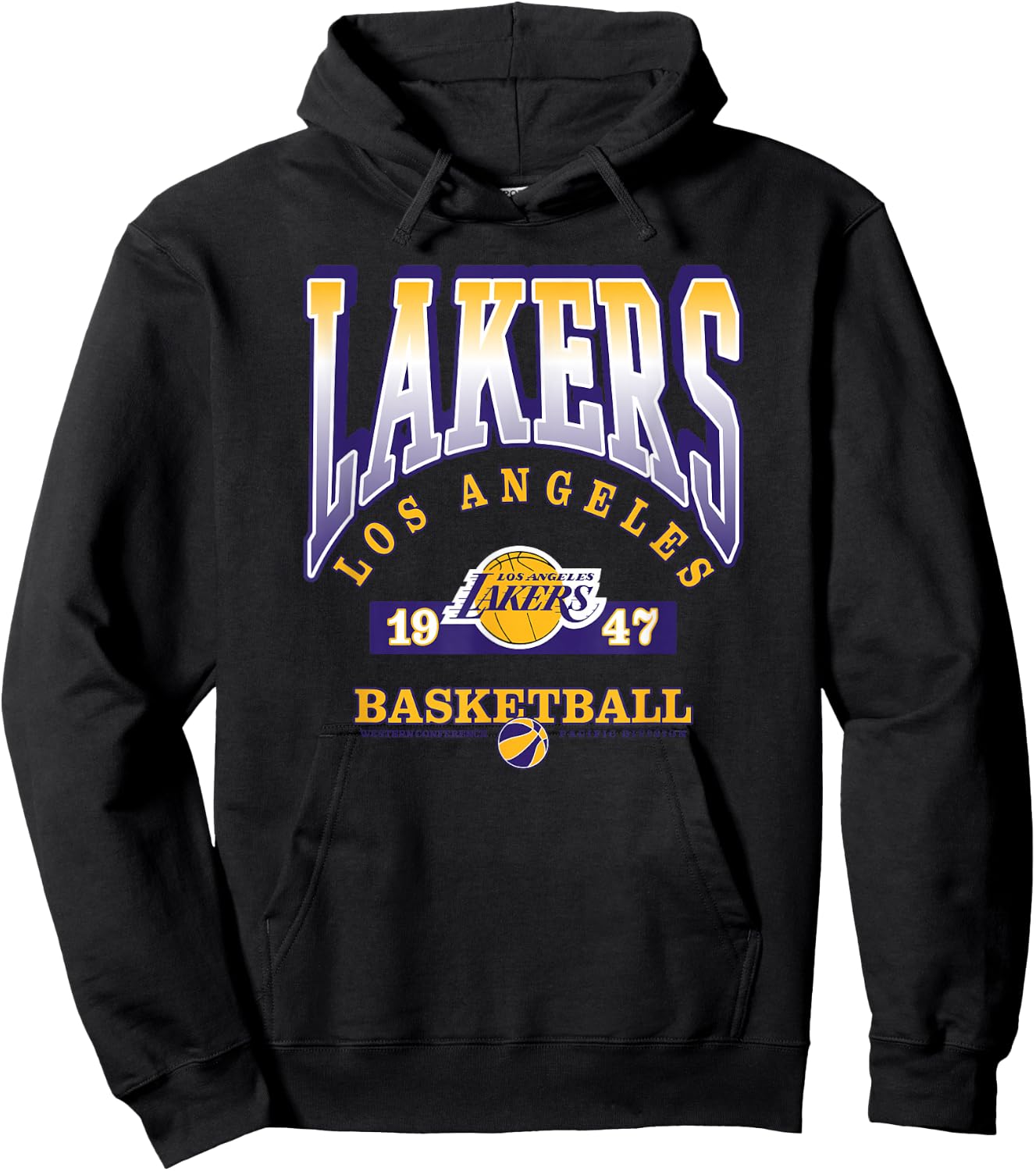 LOS ANGELES LAKERS Homecourt Advantage - Black, -Adults/Kids, Short Sleeve, , Polyester, NBA Team Logo, Small Hoodie - Hoodie | Black