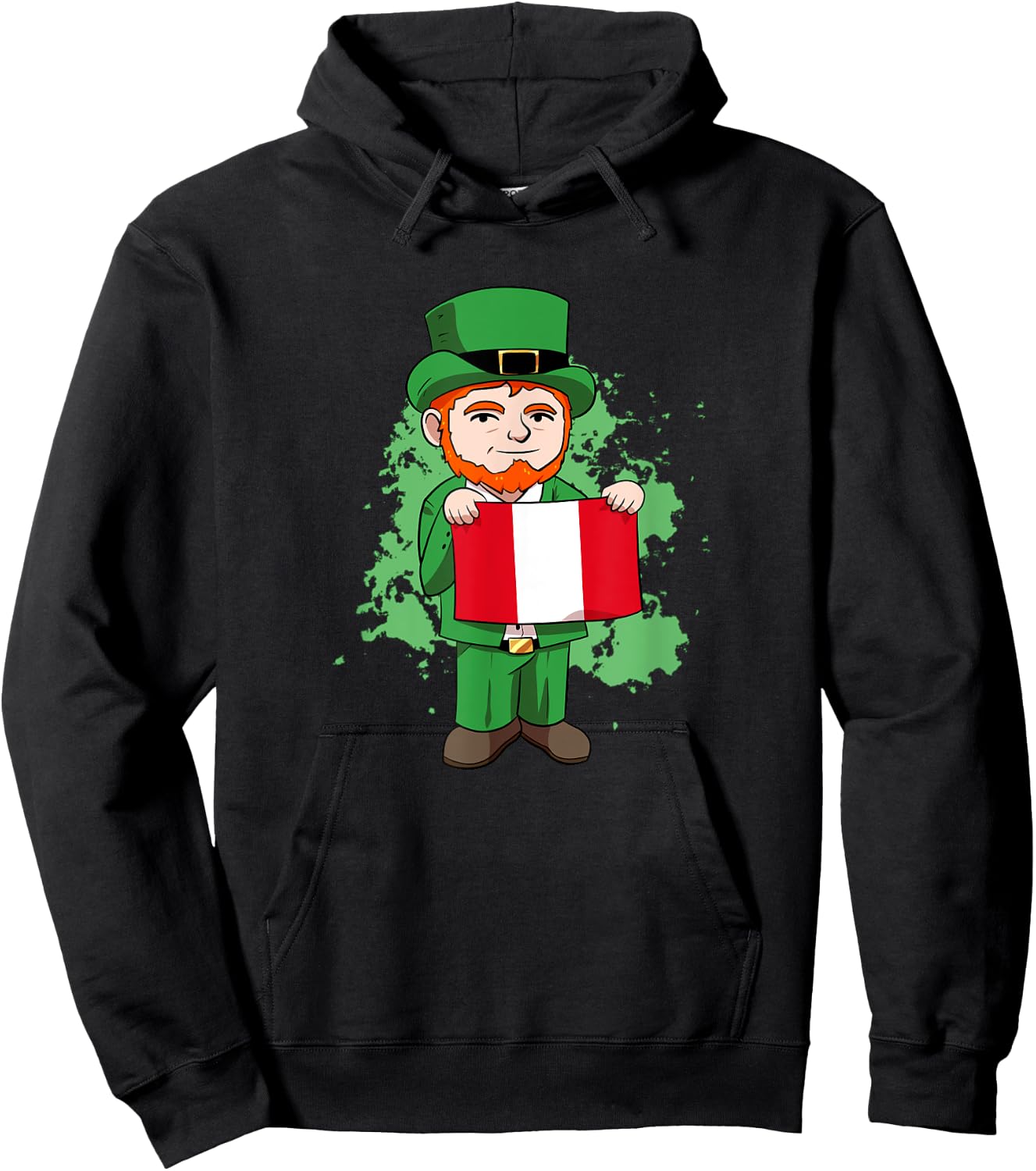 Peru Perú Proud Peruvian Flag St. Patricks Day Leprechaun Hoodie - Hoodie | Black