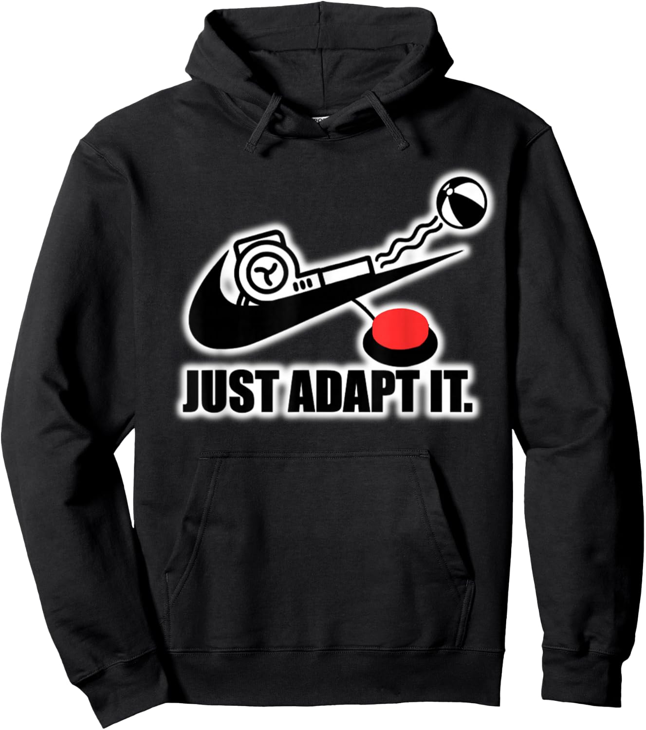 Just Adapt It Tick Design Hoodie - Hoodie | Black