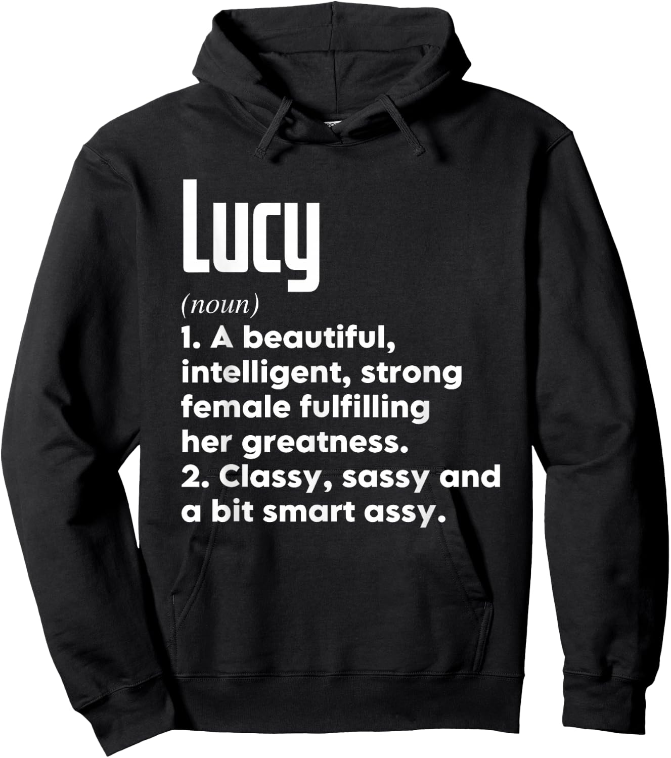 Lucy Definition Funny Meaning Personalized Name Hoodie - Hoodie | Black