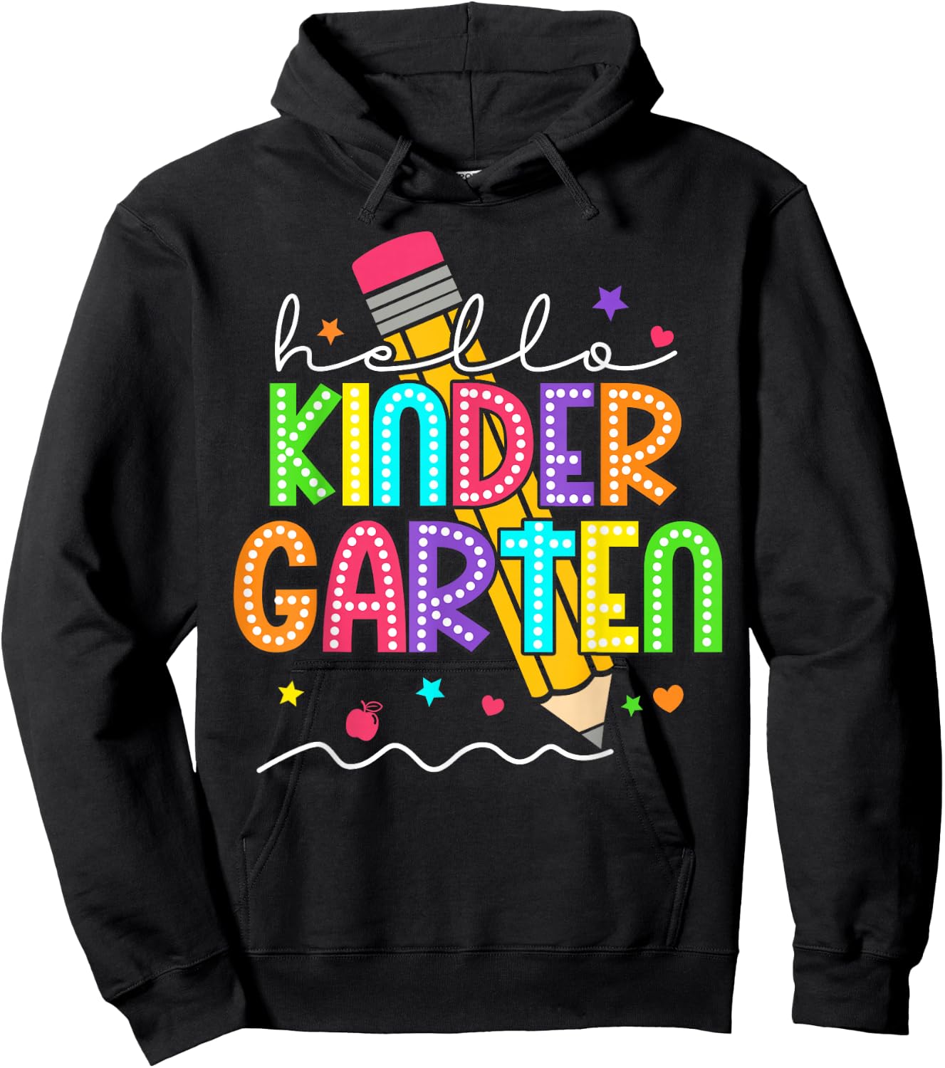 Hello Kindergarten Team Kinder Back to School Teacher Kids Hoodie - Hoodie | Black