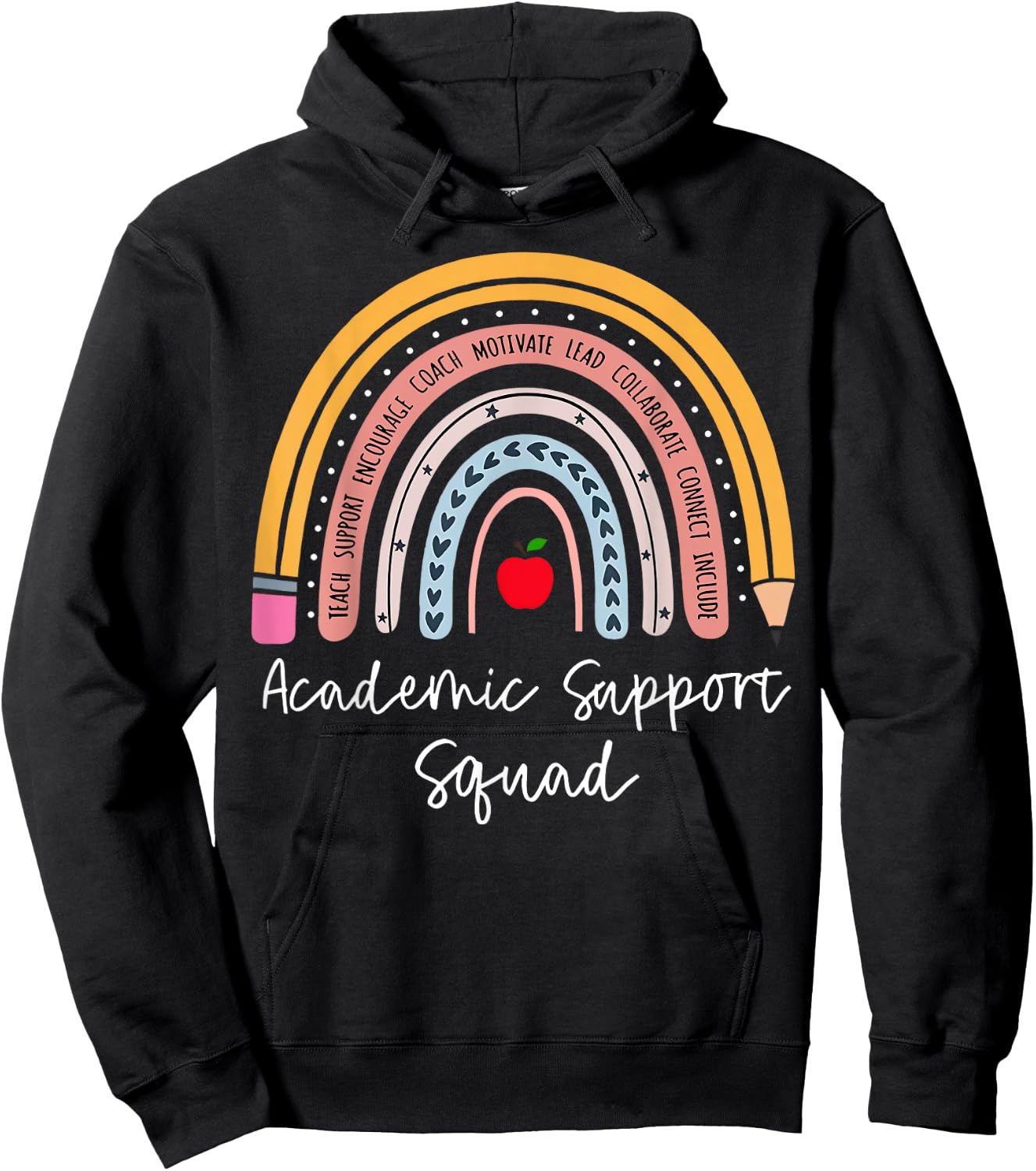 Rainbow Academic Support Squad Learning Support Teacher Hoodie - Hoodie | Black
