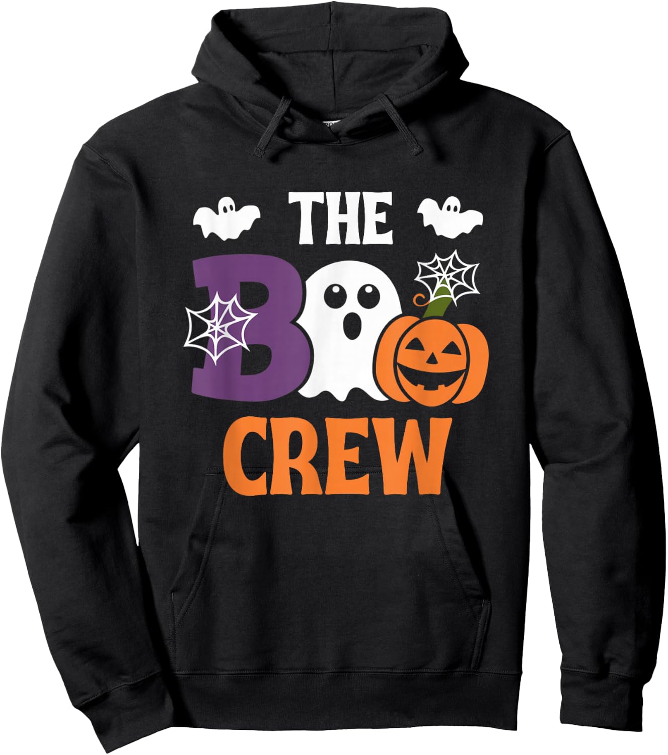 The Boo Crew Cute Halloween Ghost Pumpkin Bat Kids & Adults Hoodie - Hoodie | Black
