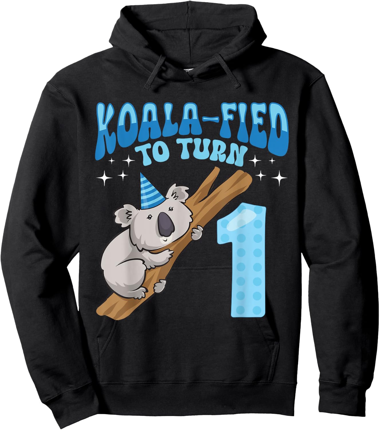 Koala-fied To Turn 1 Year Old 1st Birthday Party Koala Hoodie - Hoodie | Black