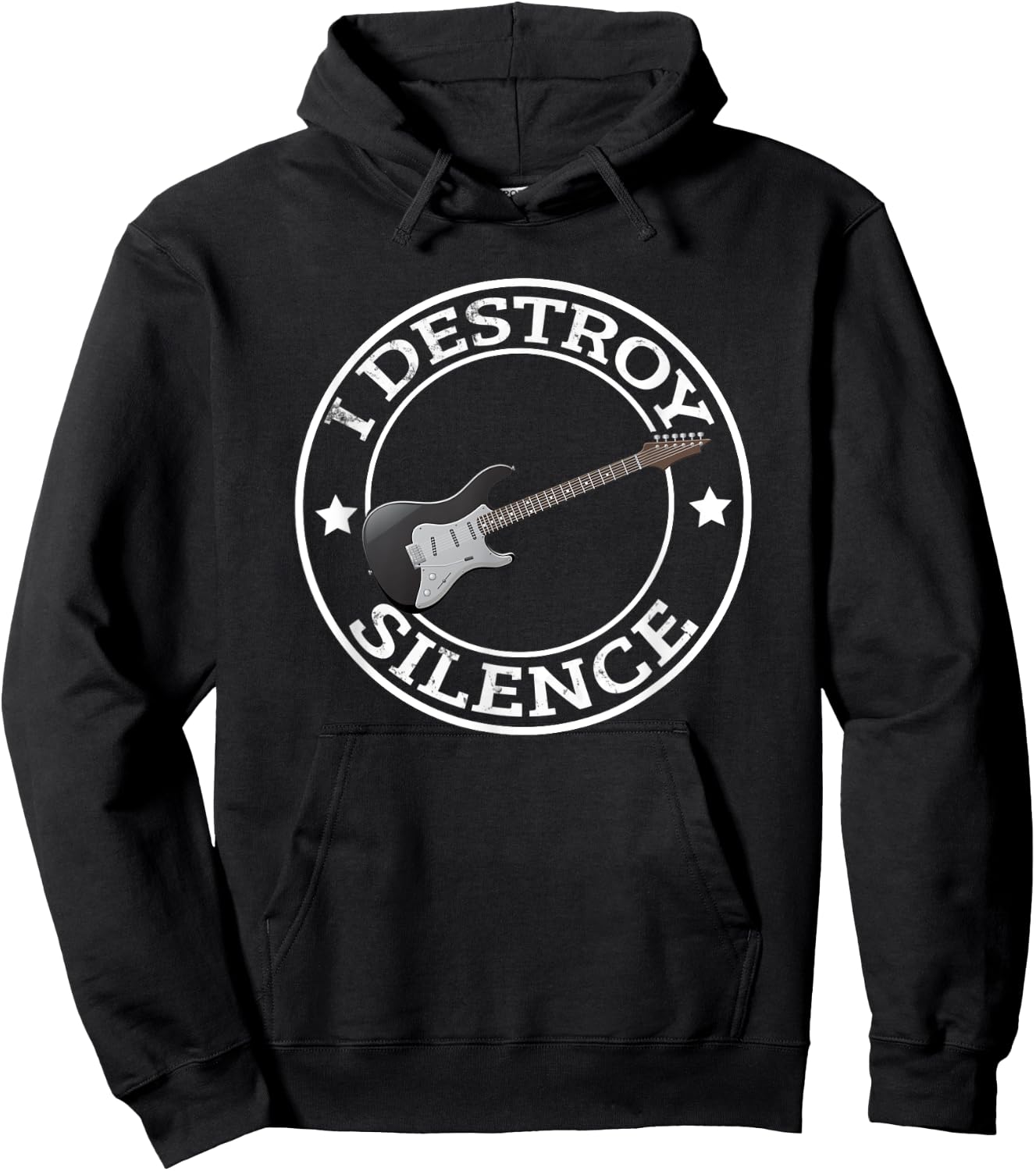 I Destroy Silence Guitar Funny Guitar Player Gift Guitarist Hoodie - Hoodie | Black