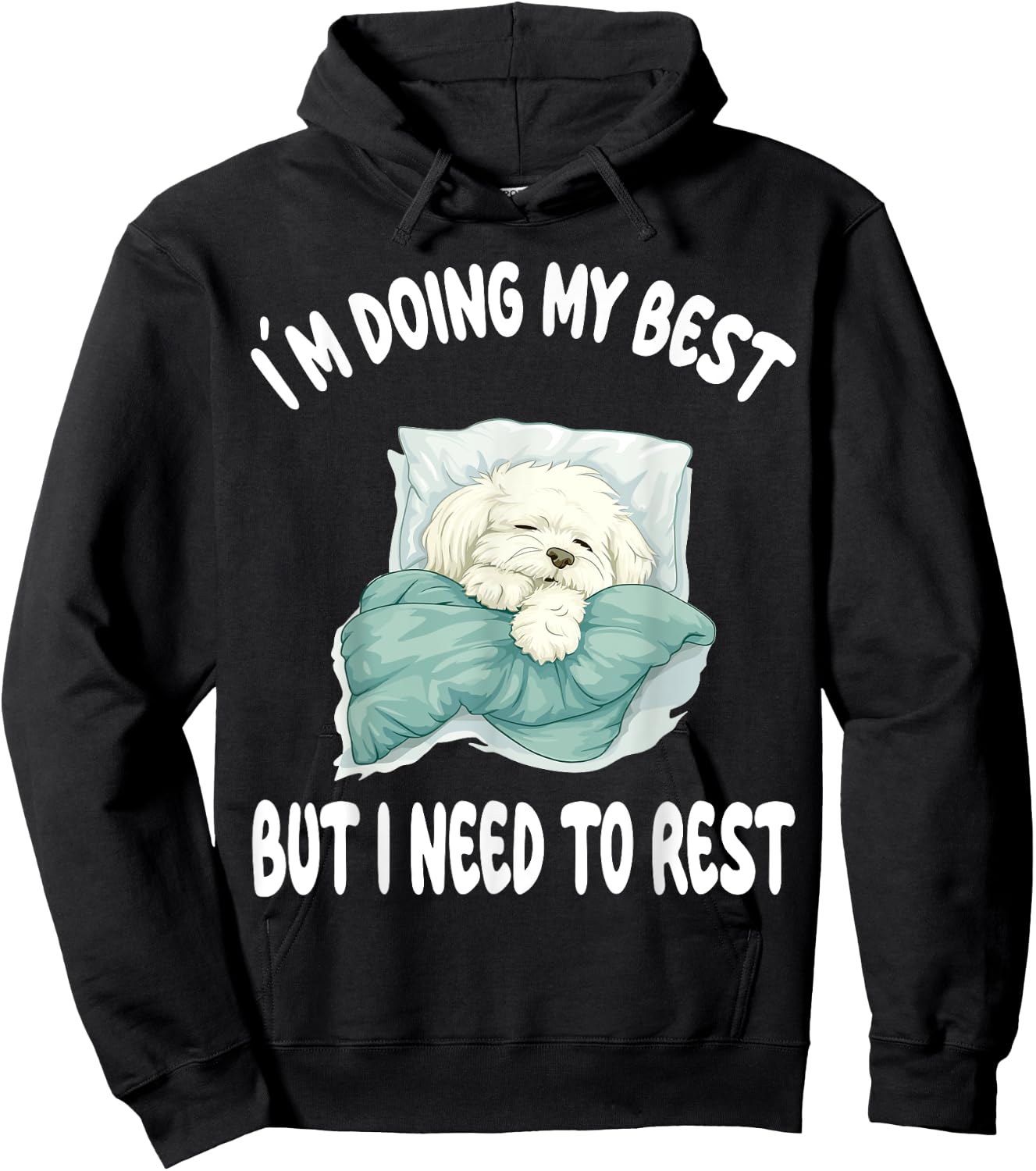Coton De Tulear Official Sleepshirt Pajamas Nightgown Hoodie - Hoodie | Black