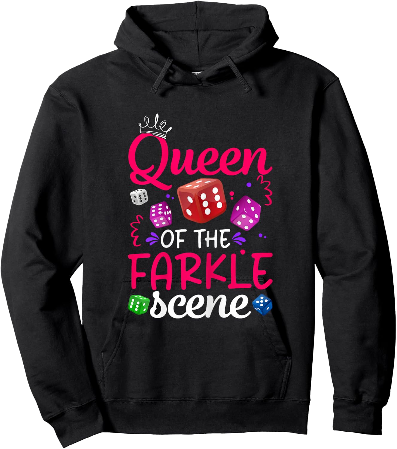 Queen Of The Farkle Scene Funny Farkle player Women Hoodie - Hoodie | Black