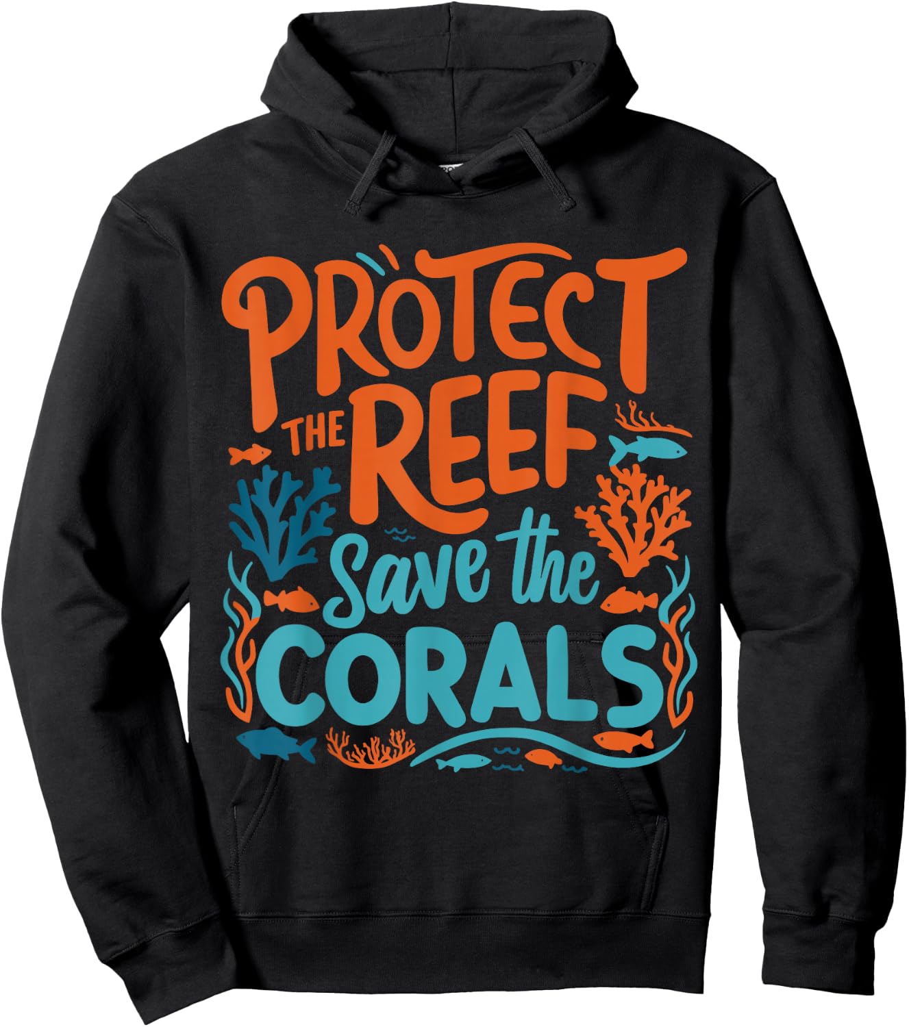 Protect the reefs save the coral ocean Hoodie - Hoodie | Black