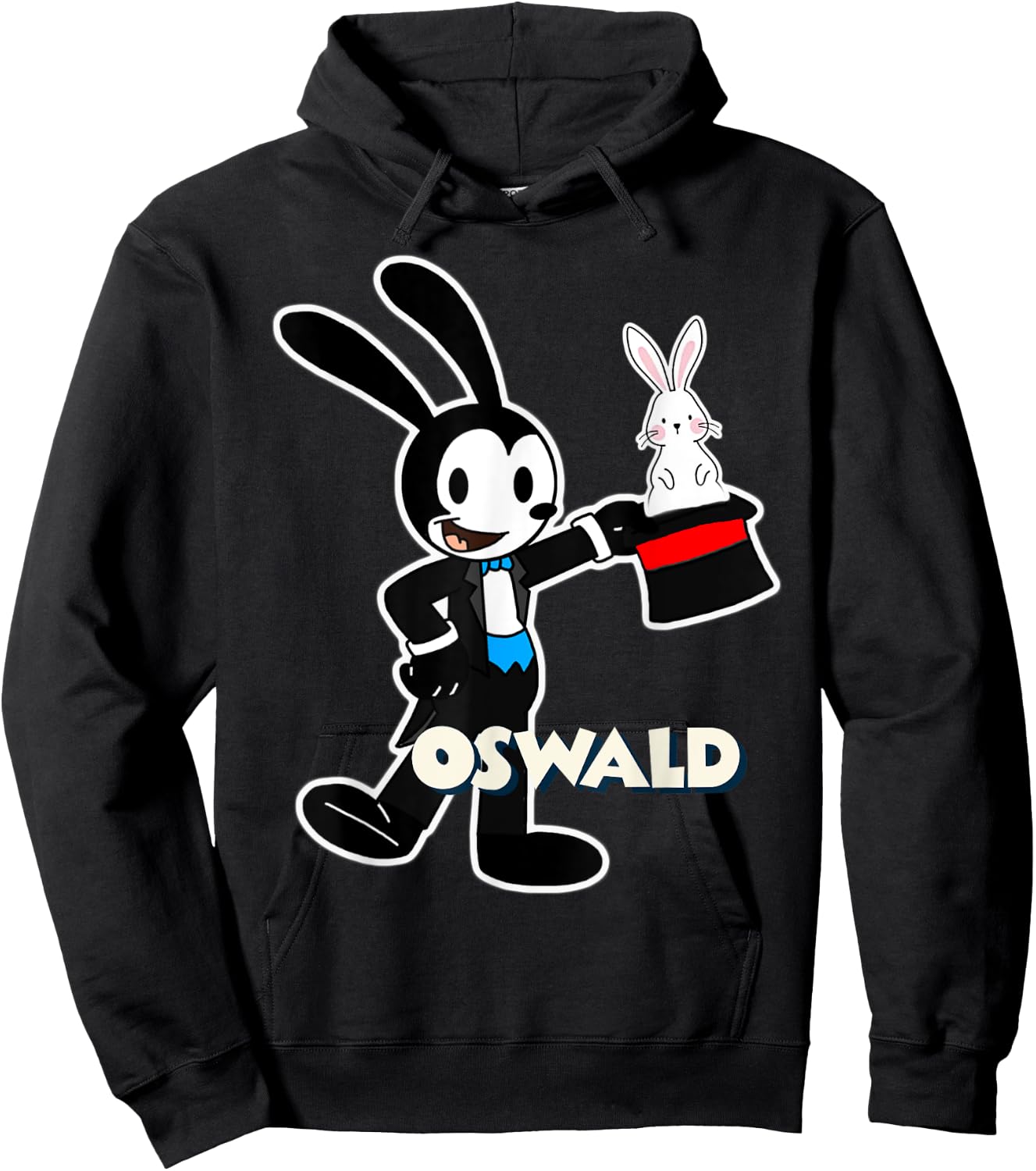 Oswald Rabbit Magician Magic Cartoon 1927 Hoodie - Hoodie | Black