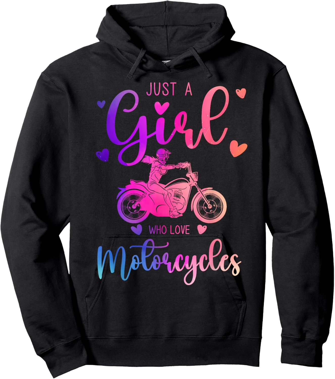 Just a Girl Who Loves Motorcycles Dress and Kids Hoodie - Hoodie | Black