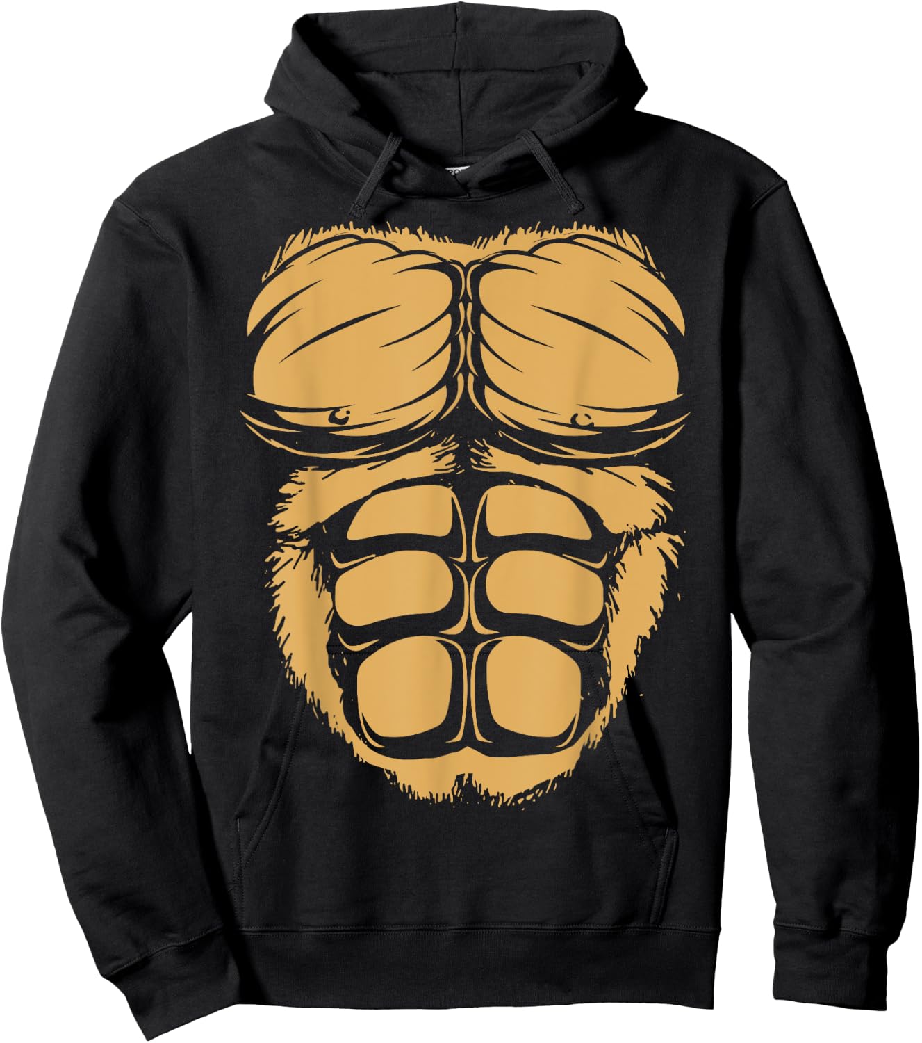Gorilla Chest Muscles Abs Costume Halloween Easy Gift Hoodie - Hoodie | Black