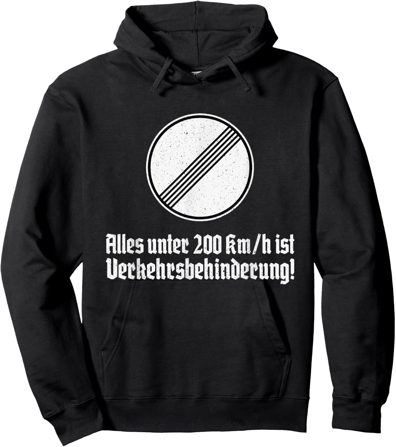 German Autobahn No Highway Speed Limit Traffic Sign Hoodie - Hoodie | Black