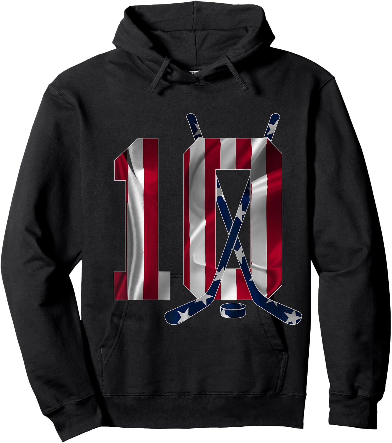 Number 10 Years Ice Hockey 10th Birthday Hoodie - Hoodie | Black