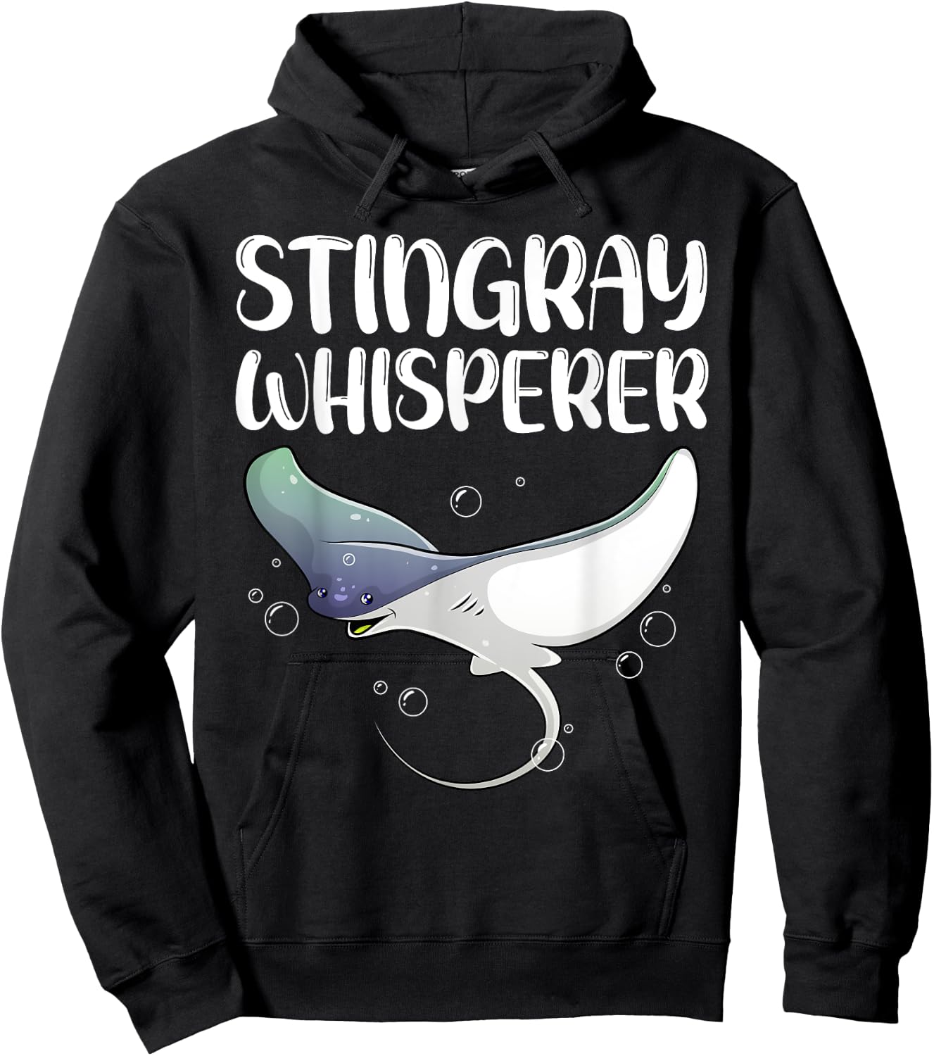 Cute Stingray Design Women Kids Fish Stingray Lovers Hoodie - Hoodie | Black