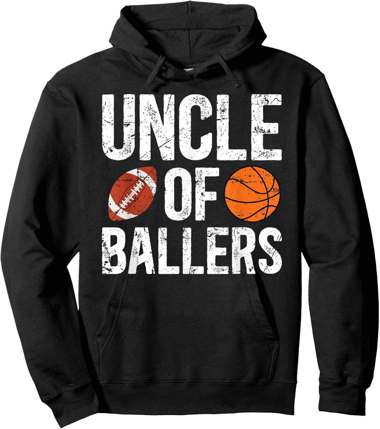 Uncle Of Ballers Proud Football Basketball Uncle Hoodie - Hoodie | Black