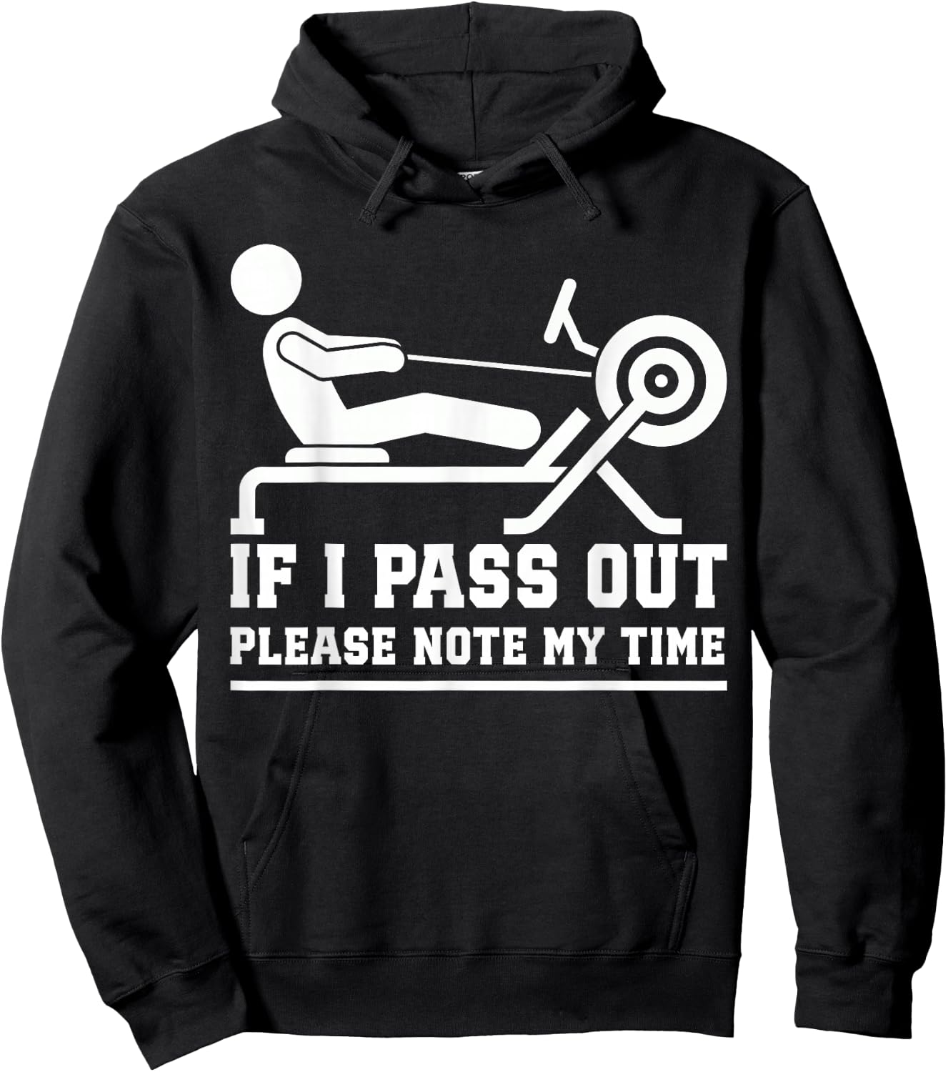 Funny Rowing Machine Workout for Fitness Exercise Training Hoodie - Hoodie | Black