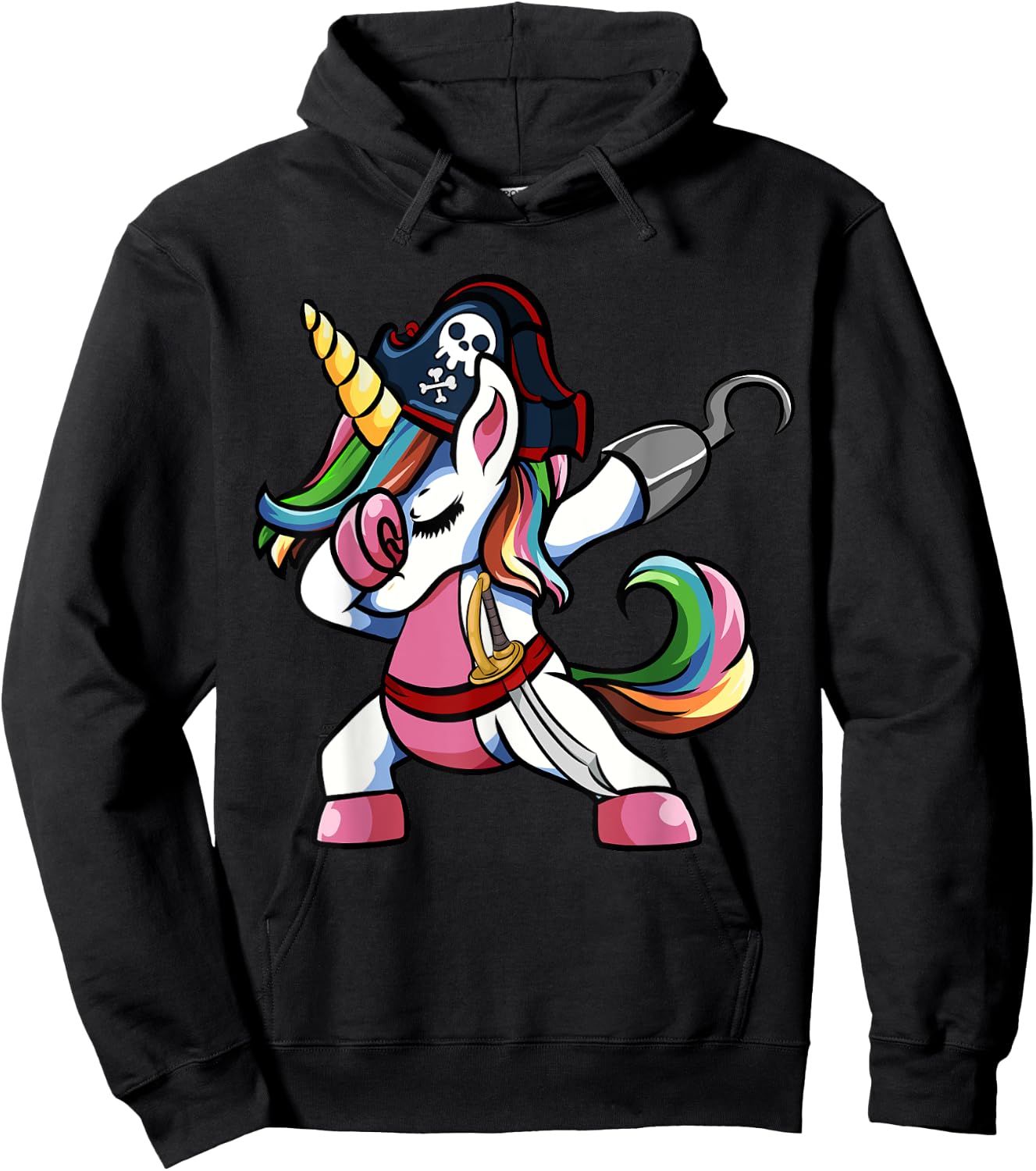 Cute Pirate Unicorn Halloween Clothes Hoodie - Hoodie | Black
