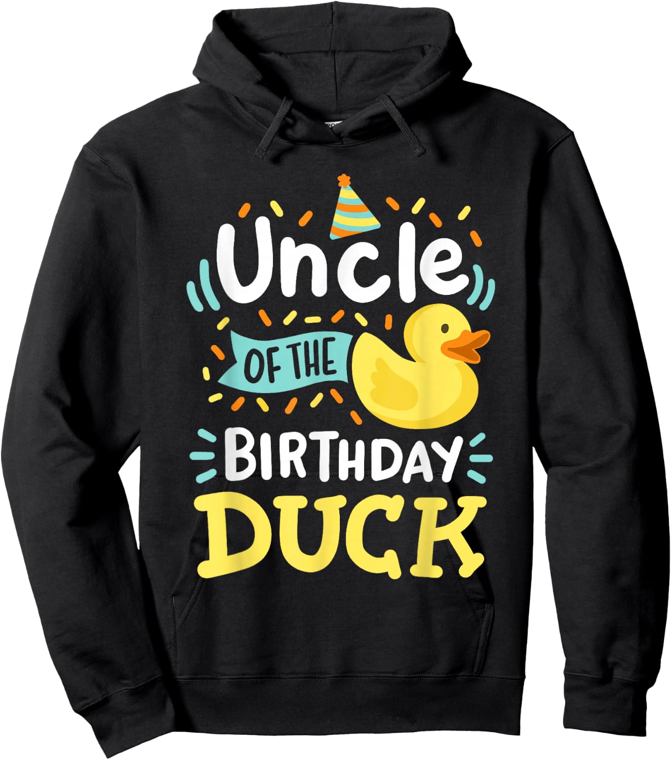 Uncle Of The Birthday Duck Boy Rubber Duck Bday Family Hoodie - Hoodie | Black