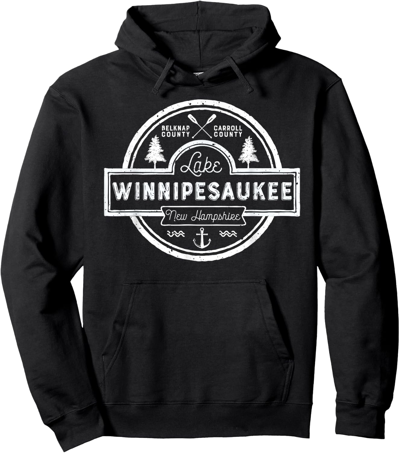 Lake Winnipesaukee New Hampshire T Shirt Men Women Camping Hoodie - Hoodie | Black