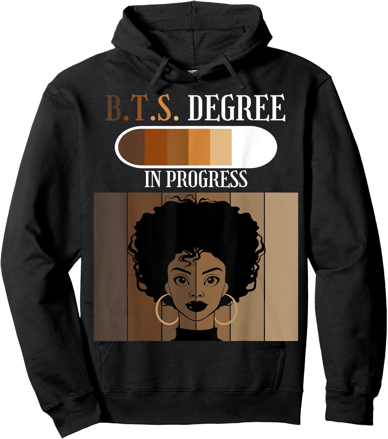 Bachelor of Tourist Studies BTS Degree In Progress Afro Hoodie - Hoodie | Black